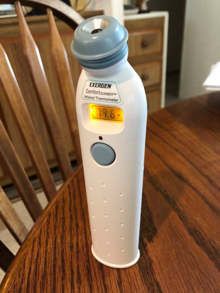 Exergen TAT-2000C+ Thermometer for Adults, Kids, & Newborns, 9V Included | Temporal Artery Thermometer| Medical Grade Thermometer | White, Soft Glow LCD, Silent Mode, 8 Memory Readings customer photo 2