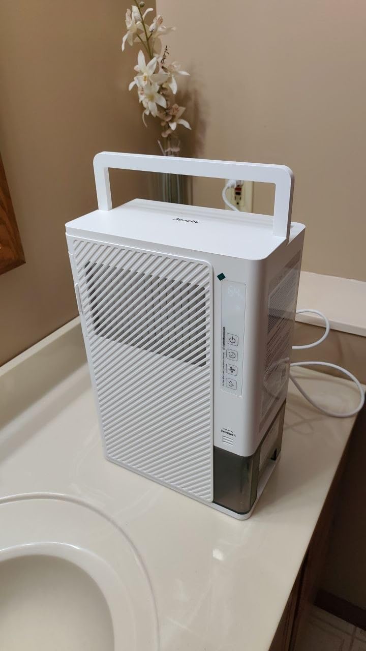 AEOCKY 2000 Sq.Ft Rotary Desiccant Dehumidifier, Humidistat, Never Frost | 10 Pints/Day Hands-Free Drainage with Drain Hose for Home RV Bedroom Bathroom Closet Small Basement Laundry, 85oz Tank, Quiet customer photo 2
