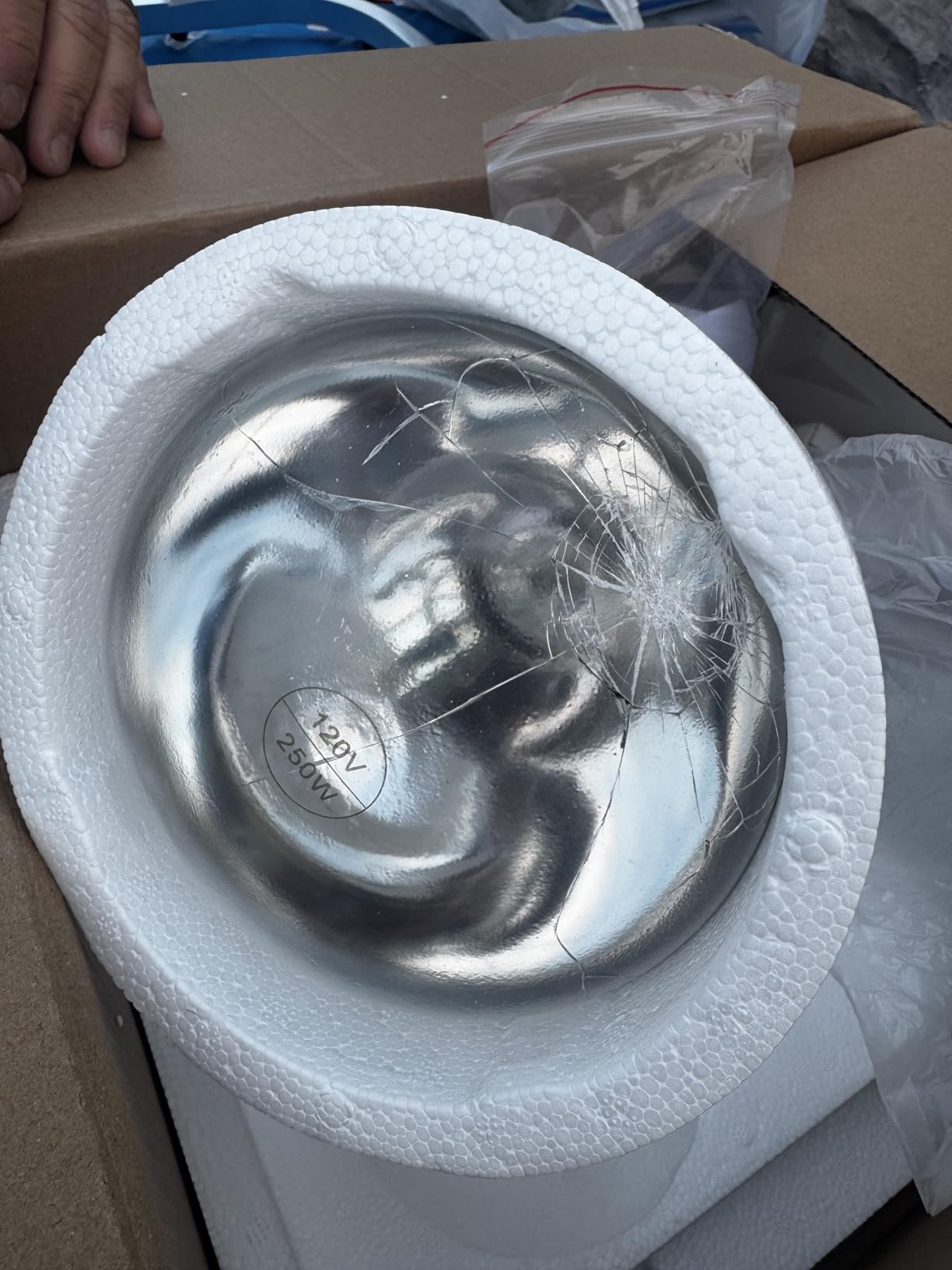 SYBO Commercial Grade Food Heat Lamp, Electric 2-Bulb Heating Lamp Warmer for Food with Adjustable Stand, 500W, Silver customer photo 1