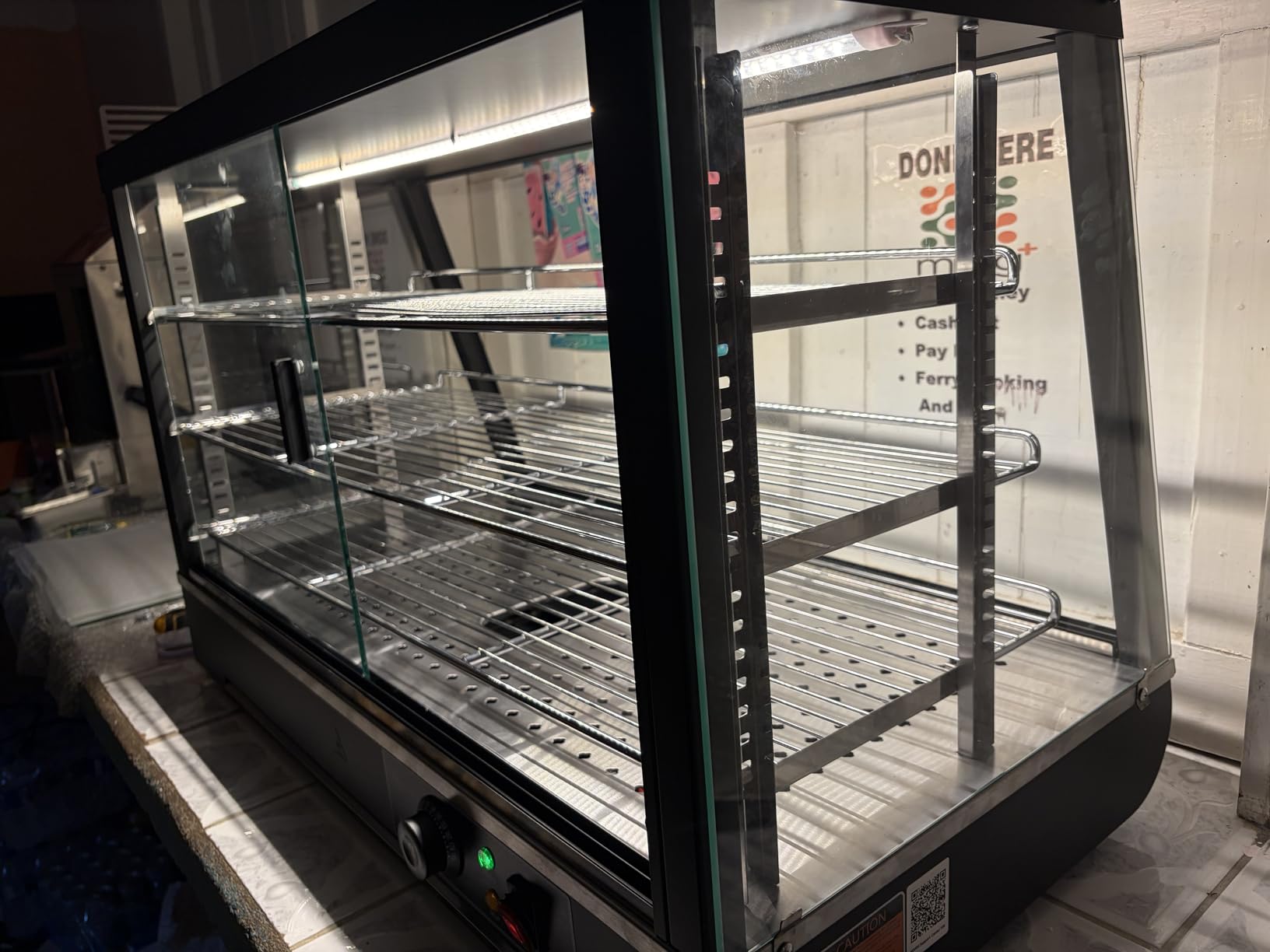 VEVOR 2-Tier Commercial Food Warmer Display, 450W Food Display Warmer with Light, Detachable Shelves and Double-Sided Door Design, 85℉~185℉ Air Heating, 48L for Hamburger, Pizza, Bread, Fried Chicken customer photo 1