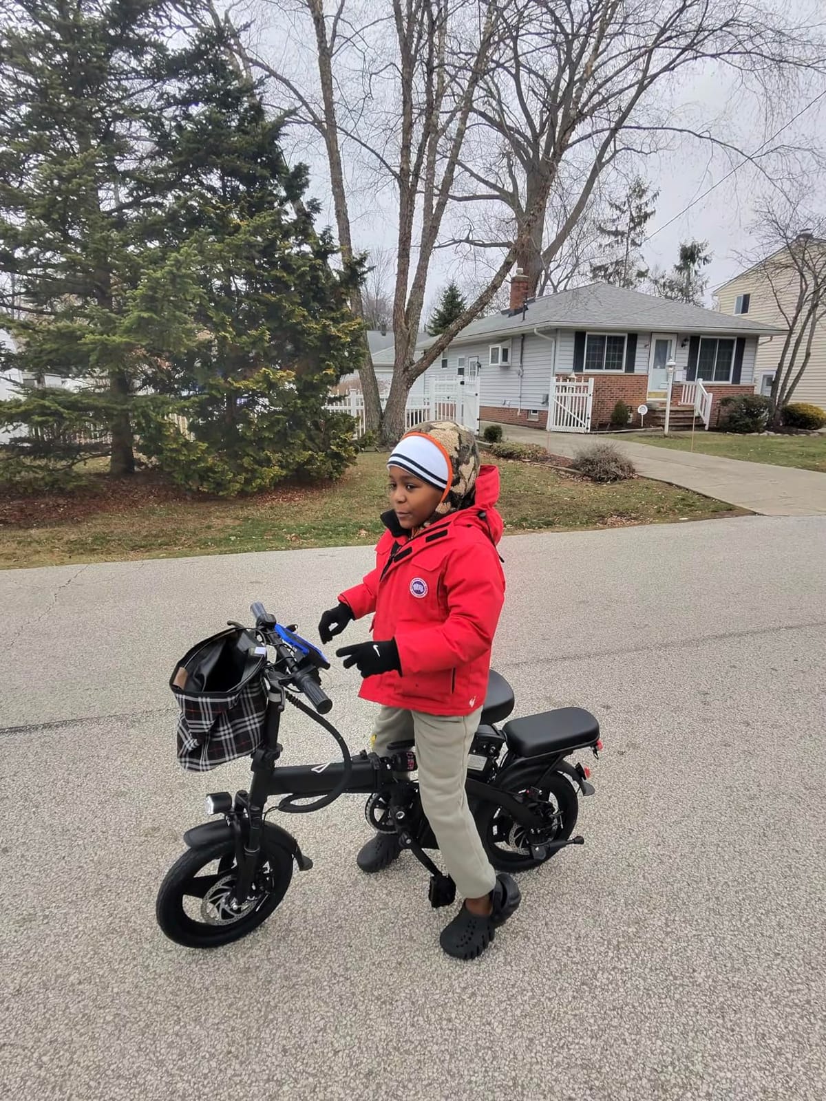 Electric Bike for Adults and Teens, 560-740W Motor, 20-25MPH Compact Commuter Folding Ebike, 32 Miles Range, 48V 10Ah Battery, 3-Level Pedal Assist, 14