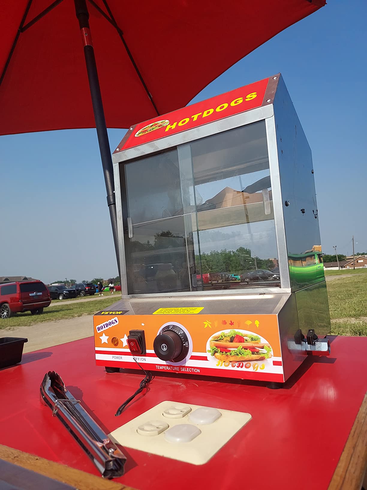 VEVOR 3-Tier Commercial Food Warmer Display, 1400W Food Display Warmer with LED Light, Top Storage and Adjustable Shelves, 86-185F Steam Heating, 105L for Hamburger, Pizza, Bread, Fried Chicken customer photo 2