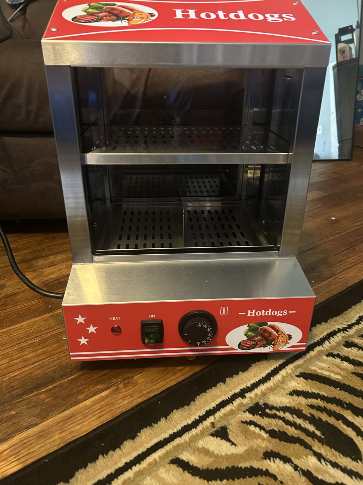 29 QT Hot Dog Steamer with Bun Warmer - Electric Steaming Machine 2-Tier Capacity for 175 Hot Dogs & 40 Buns, Visible Glass Slide Doors for Commercial Home Use customer photo 2