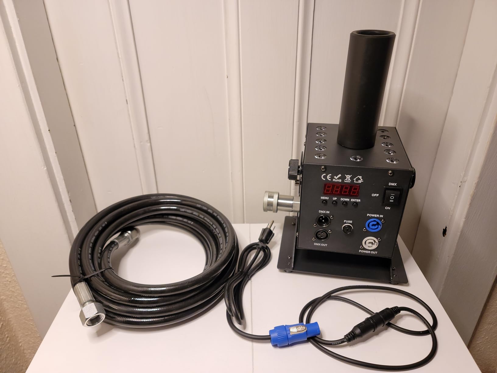 CO2 Jet Machine with 12 RGB LEDs & DMX512 Control, 19ft High-Output CO2 Cannon Fog Machine for DJ, Nightclub, Concert, Wedding, Party, Stage Show- Professional Portable Stage Effect Equipment customer photo 1