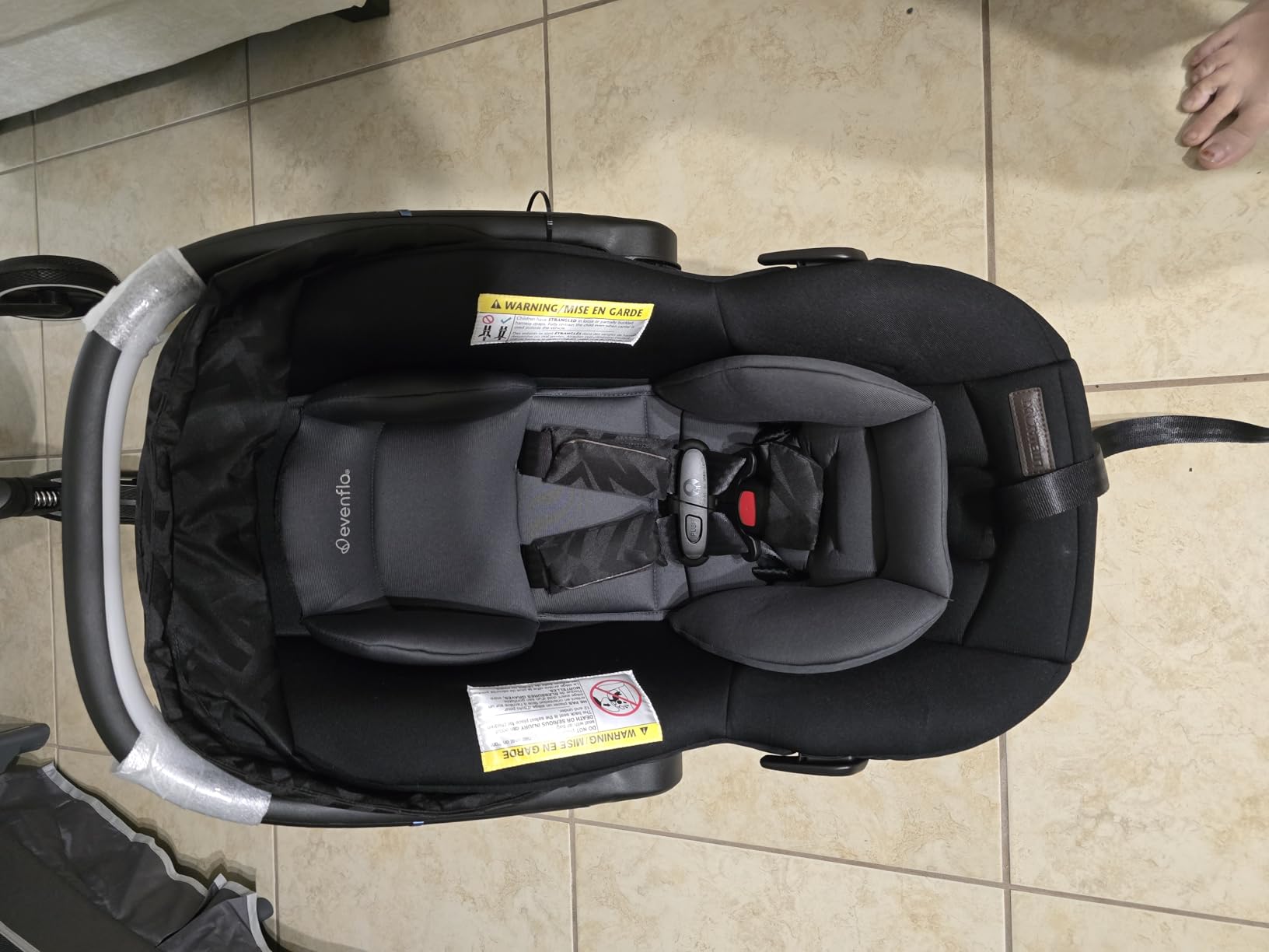 Evenflo Shyft Intuiti+ Travel System w/ Revolve180 LiteMax NXT Rotating Car Seat | with SensorySoothe, Green & Gentle Fabric, & SensorSafe, Infant/Preemie Lightweight Car Seat, Rear-Facing 3-30 lbs (Agate) customer photo 1