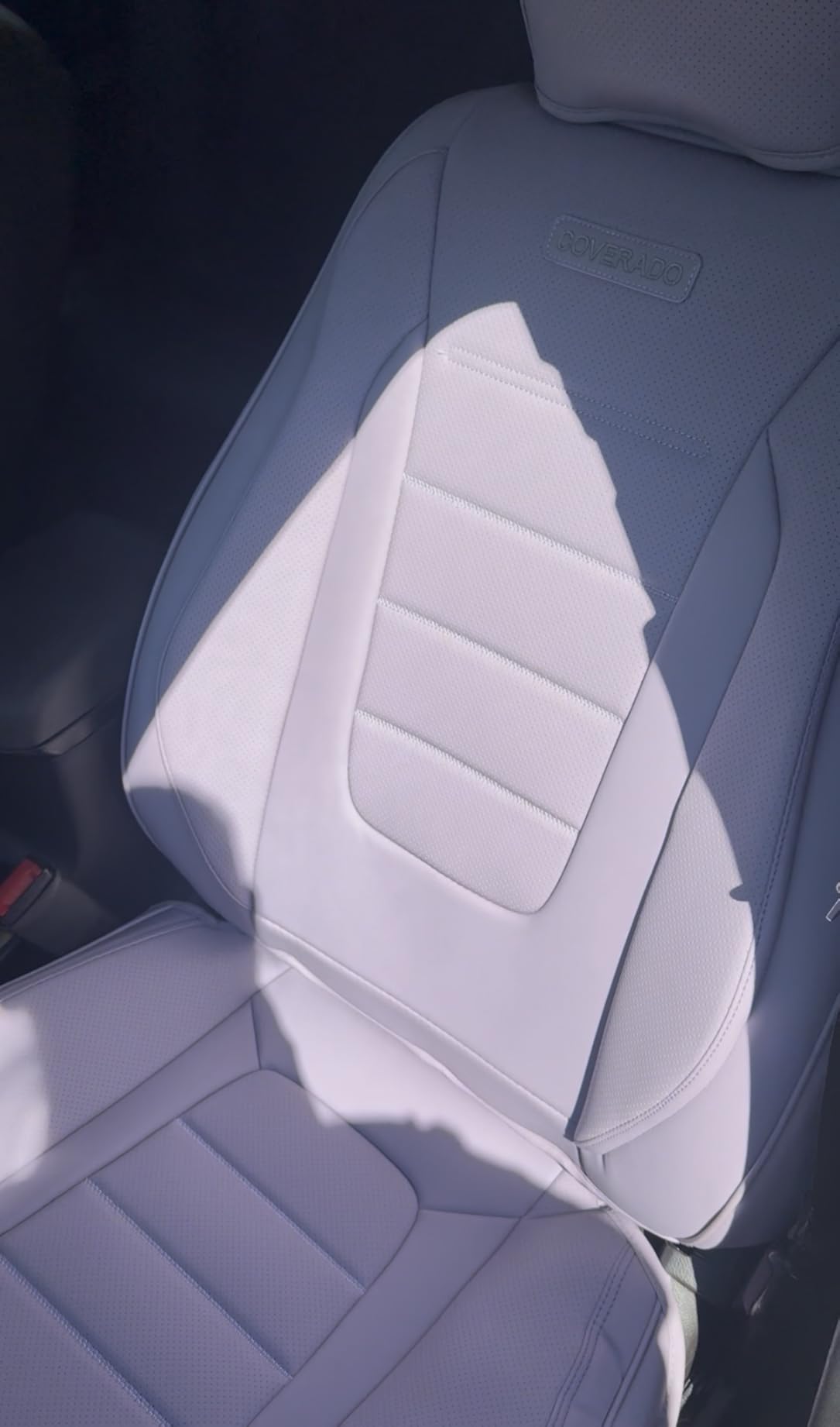 Coverado Car Seat Covers Front, Seat Covers for Cars, Waterproof 2-Pack Car Seat Cushion, Leather Carseat Seat Protectors, Universal Seat Covers Fit for Most Sedans SUV Pick-up Trucks (Gray&Light Gray) customer photo 1