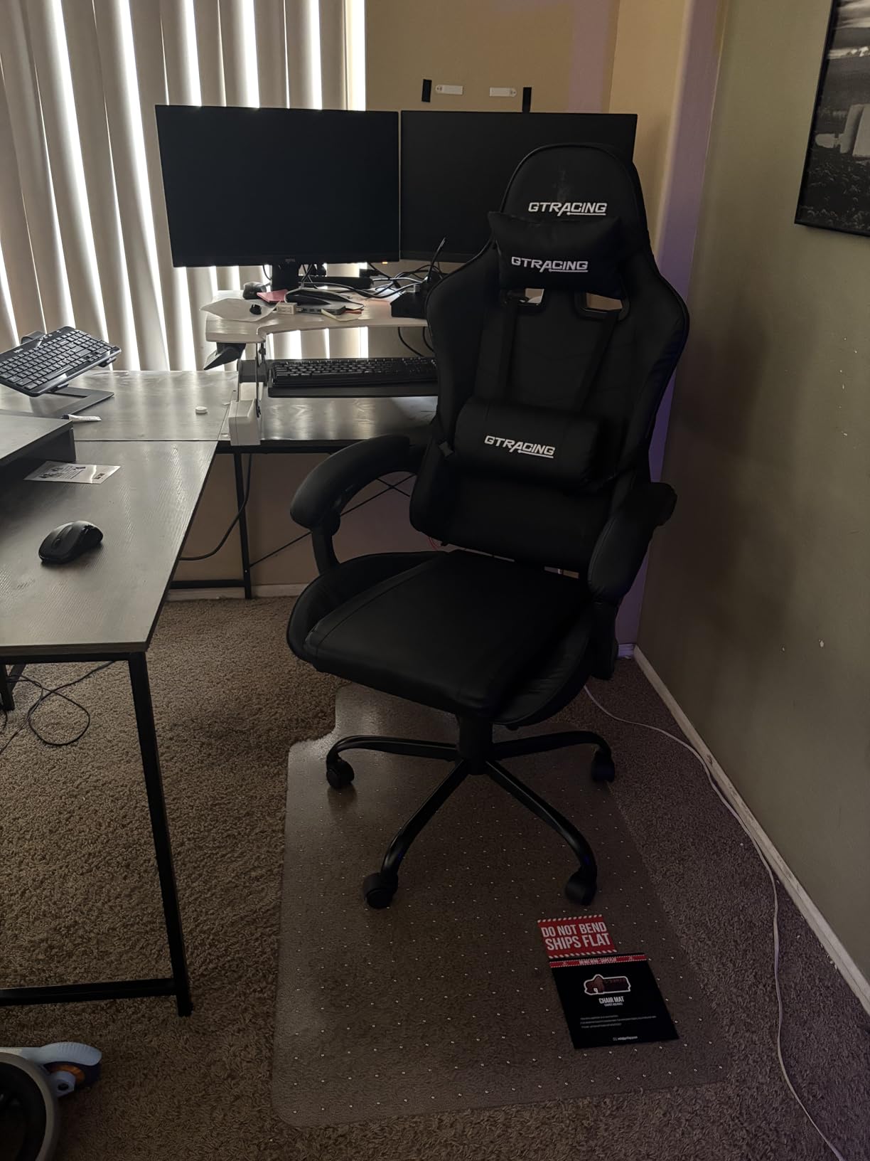 GORILLA GRIP Slip Resistant Office Chair Mat for Carpet Floors, 36x48 Smooth Rolling Glide Under Desk, Heavy Duty Plastic Computer Mats and Carpeted Floor Protector, Work and Gaming Chairs Lip, Opaque customer photo 1