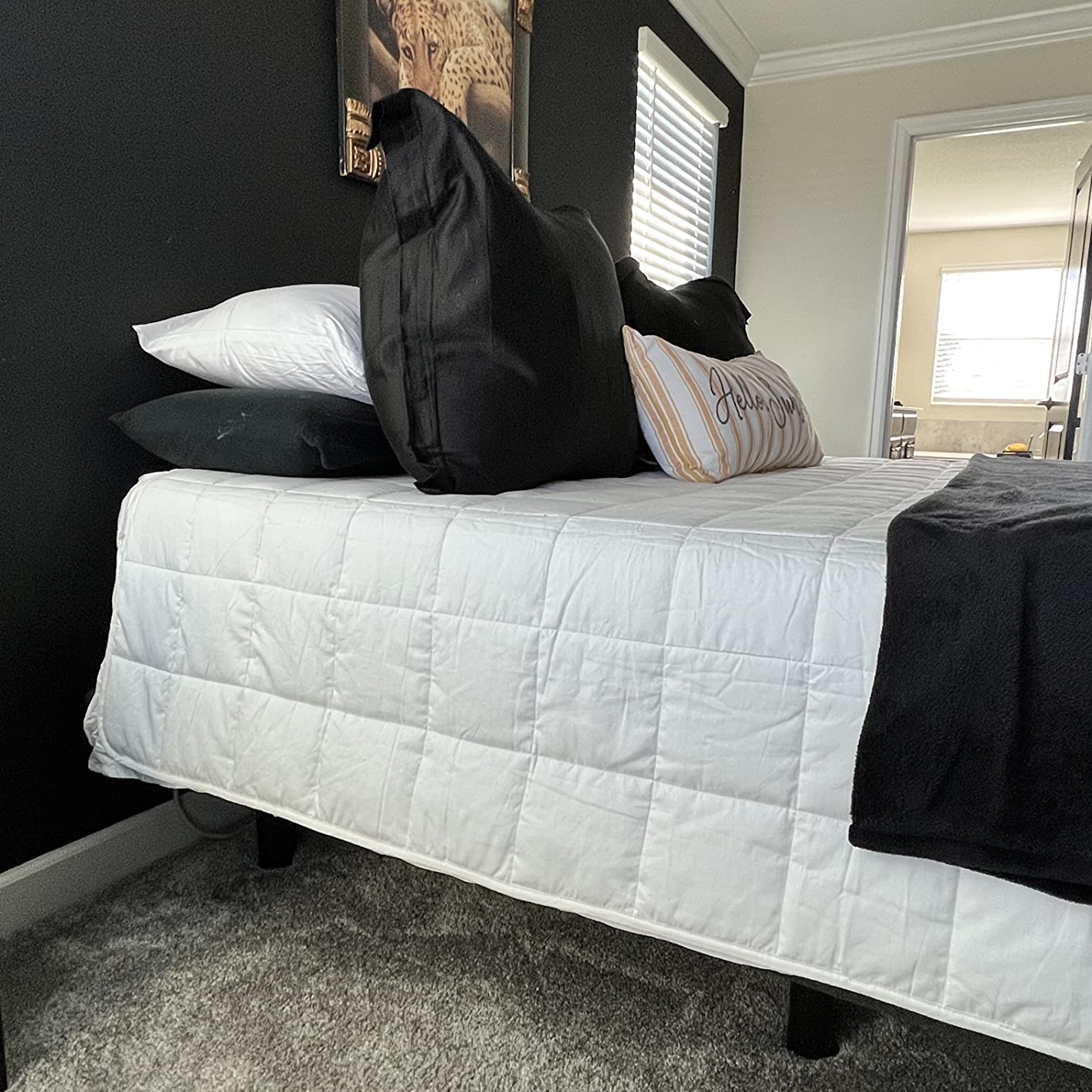 HomeSmart Weighted Blanket Queen Size 50 lb - The Heaviest Weighted Blanket | Deep Grounding Comfort, Oversized Ultra Soft Bedding, Evenly Distributed Weight, Machine Washable, Breathable Fabric customer photo 1
