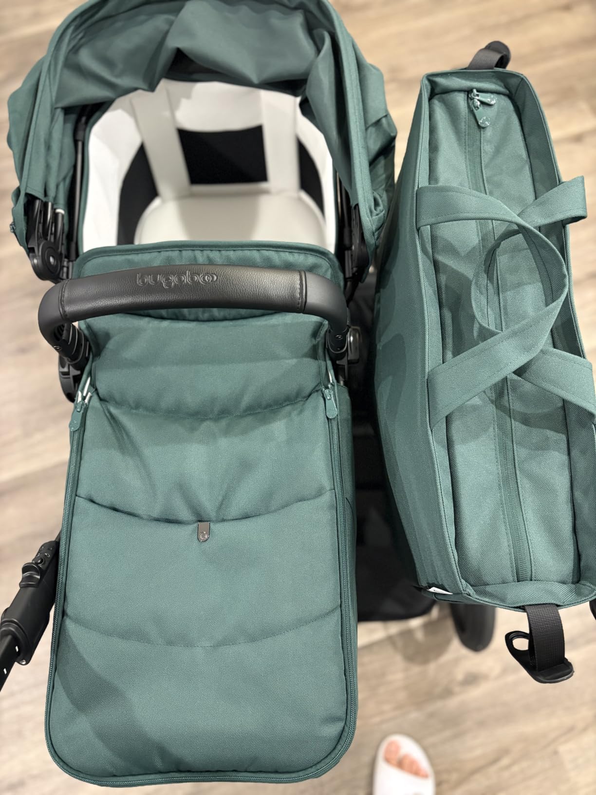 Bugaboo Donkey 6 Single-to-Double Convertible Stroller - Misty White | Side-by-side design, newborn and toddler use, XL storage basket, one-hand steering customer photo 1
