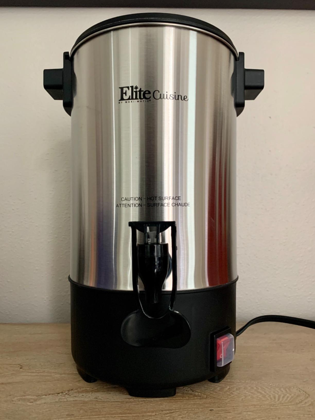 Elite Gourmet 100-Cup Coffee Urn & Hot Water Boiler, Stainless Steel | Commercial-Grade, Dual-Wall Insulated, Dripless Faucet - Keeps Coffee Hot 24 Hours - Ideal for Offices, Churches & Catering customer photo 2