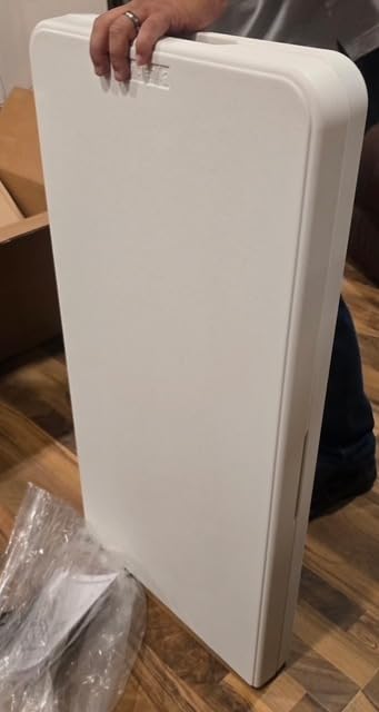 Byliable Folding Table 6FT Narrow Portable Plastic Heavy Duty Table, White customer photo 2
