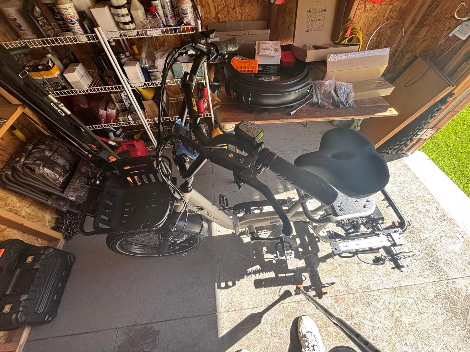 Full Suspension Folding Electric Tricycle for Adults, Aluminum Alloy, Torque Sensor, 20MPH 100Miles 20x3 inch Fat Tire Electric Trike, 1200W 48V 20AH 3 Wheel Electric Bike, Reverse, Parking, UL customer photo 1