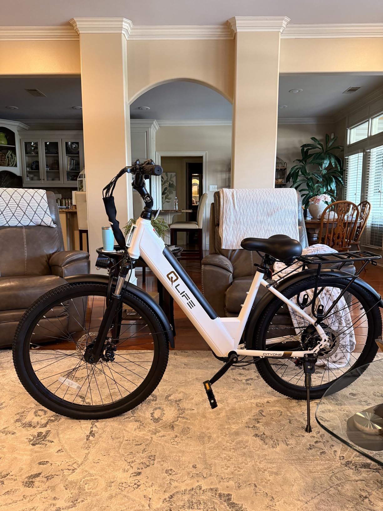 Qlife Cityone 2.0 Electric Bike for Adults, Up to 65Miles, 20+MPH, 1200W Peak Motor 26