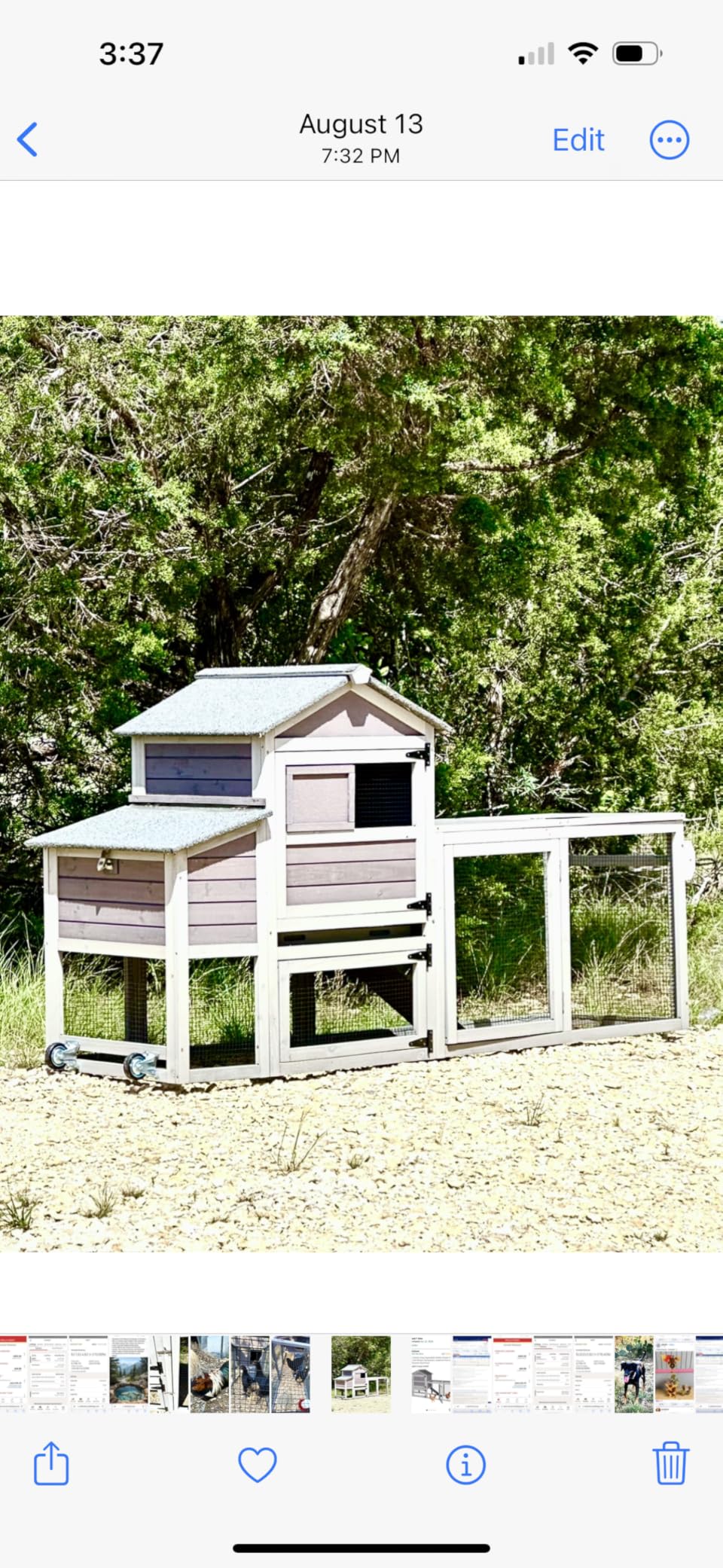 Aivituvin Chicken Coop Hen House, Large Outdoor Wooden Poultry Cage with Ramps, Run, Nesting Box, Removable Tray, Weather-Proof Chicken Cage (Grey, AIR31) customer photo 1