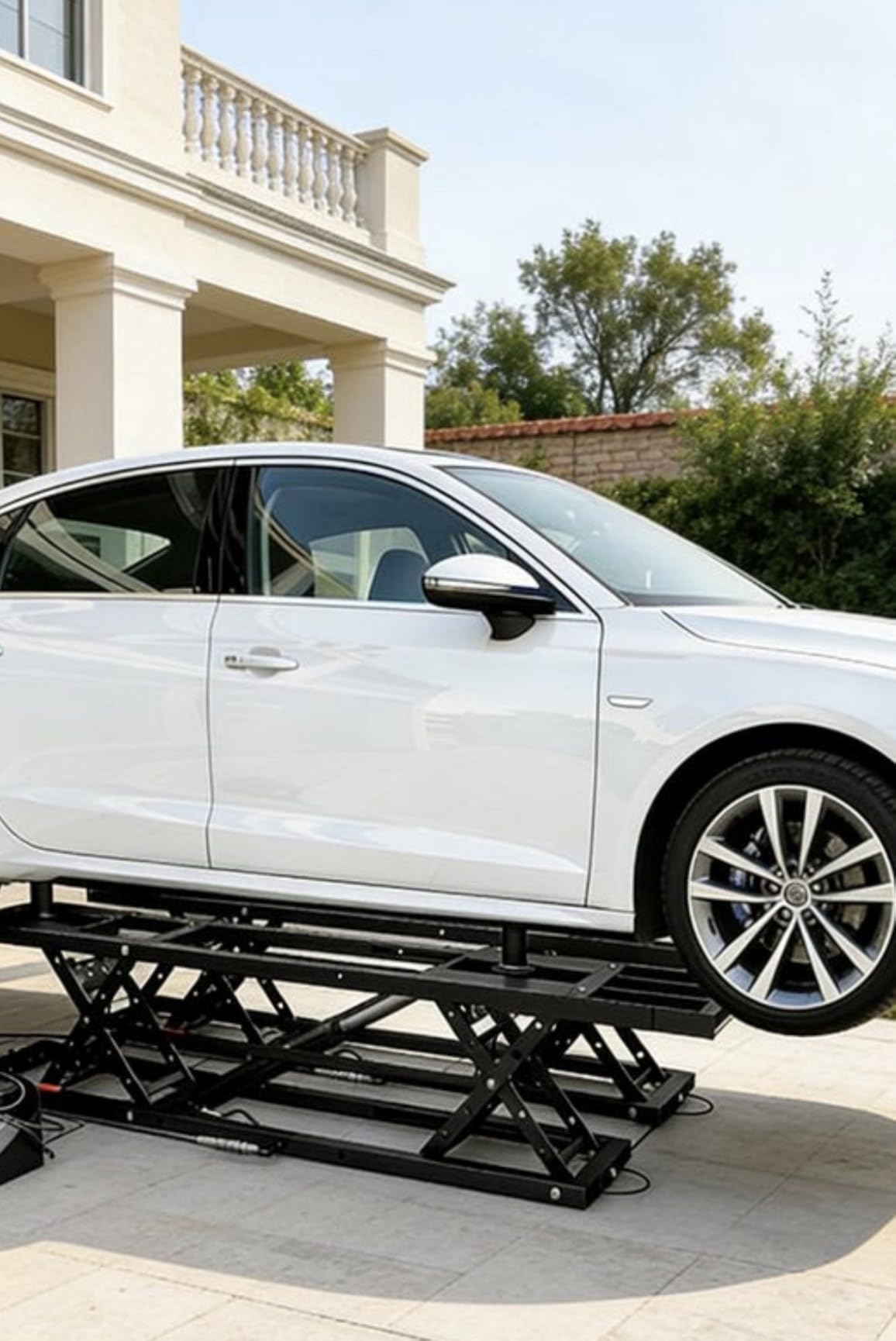7000 LBS Portable Car Lift with Extension Plates, Black | Heavy Duty Quick Jack with 26.8