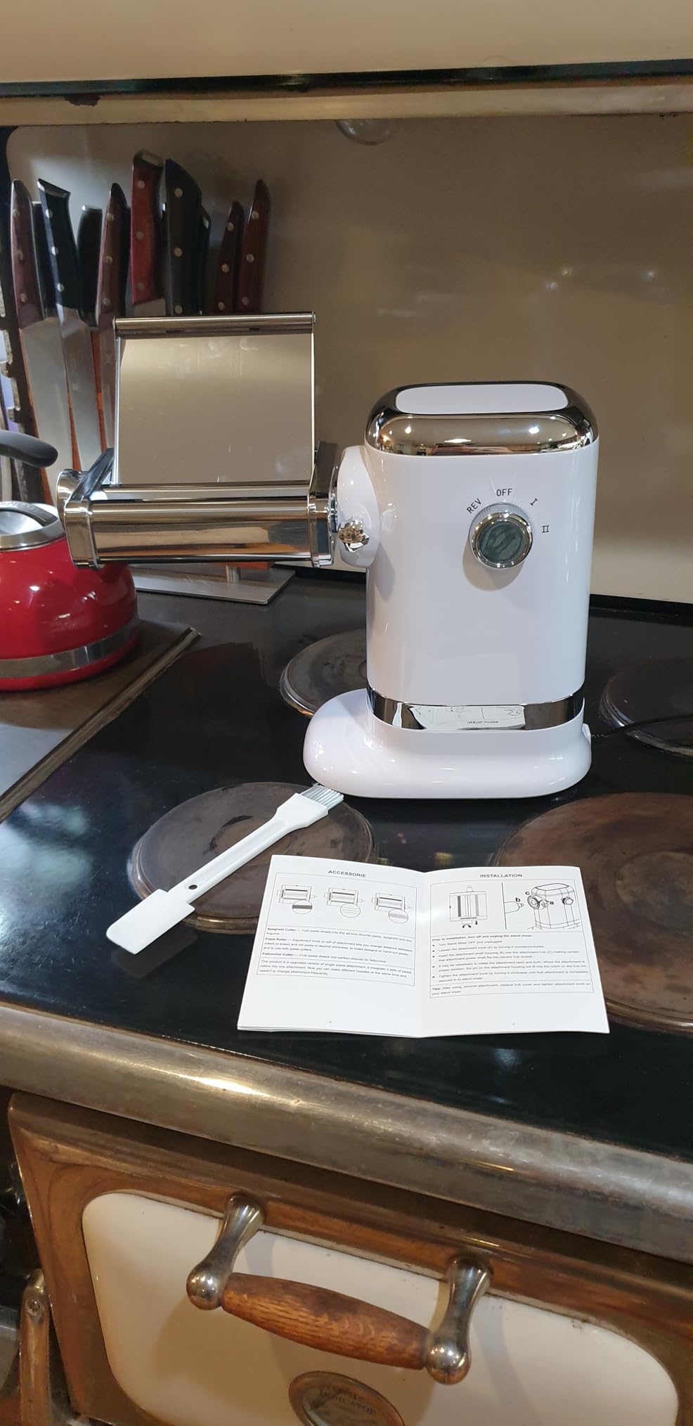 GVODE Electric Pasta Maker Machine, 3-in-1 Roller & Cutter, 700W | 8 Thickness Settings (0.4-2 mm), Stainless Steel Sheet Roller, Fettuccine & Spaghetti Cutters, 2 Speeds, Reverse & Brush customer photo 1