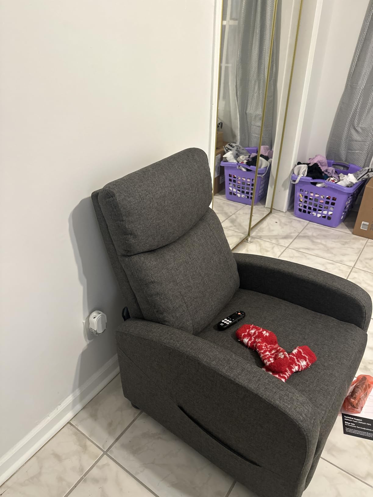 Sweetcrispy Massage Recliner Chair for Adults, Adjustable Home Theater Seating with Lumbar Support for Living Room, Modern Fabric Reclining for Small Space, Beige customer photo 2