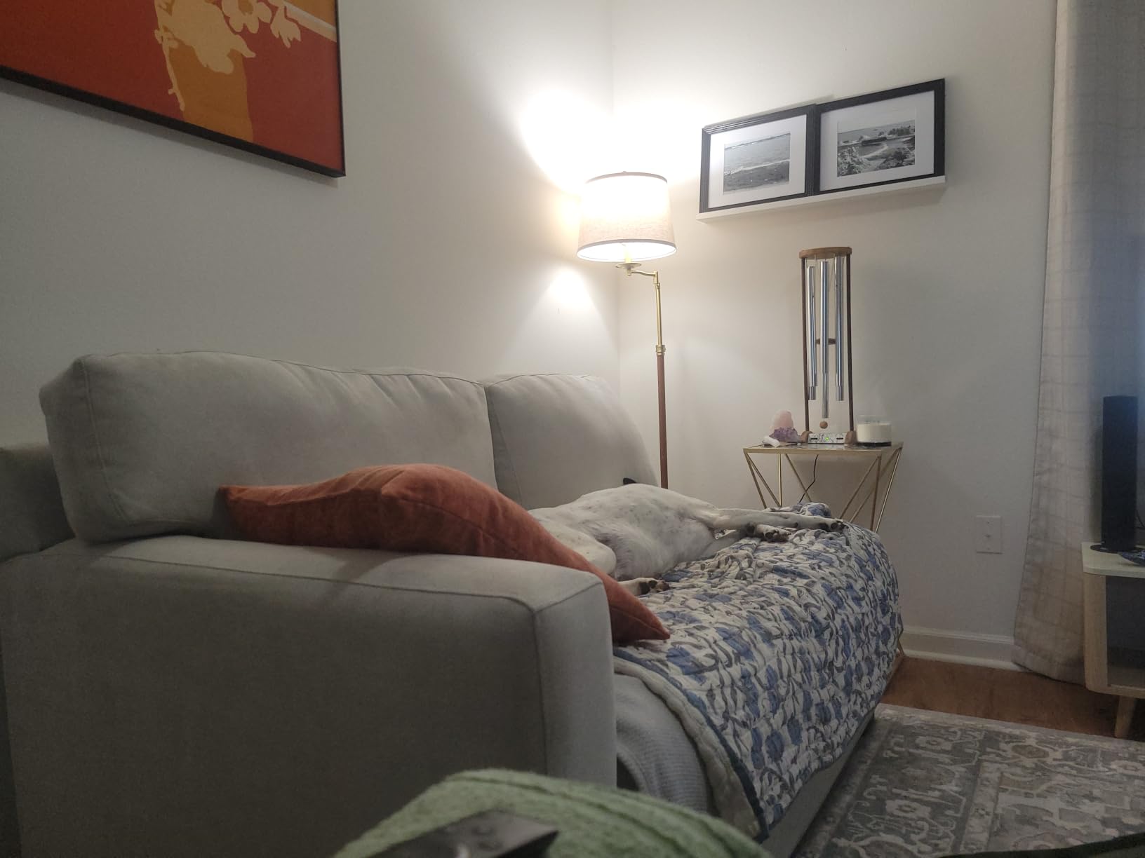 Vintage Floor Lamp for Living Room, Brushed Antique Brass Farmhouse Standing Lamp with 350 Degree Swivel Swing Arm, 56.6 to 66 inch Mid Century Modern Height Adjustable Tall Lamp for Bedroom (LED Bulb Included) customer photo 1