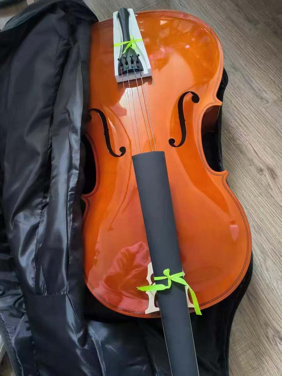 Full Size Cello Kit, Acoustic Cello Instrument for Adults,Students,Beginners,Complete Cello 4/4 Set with Portable Bag, Bow, Rosin, Matte Golden customer photo 1