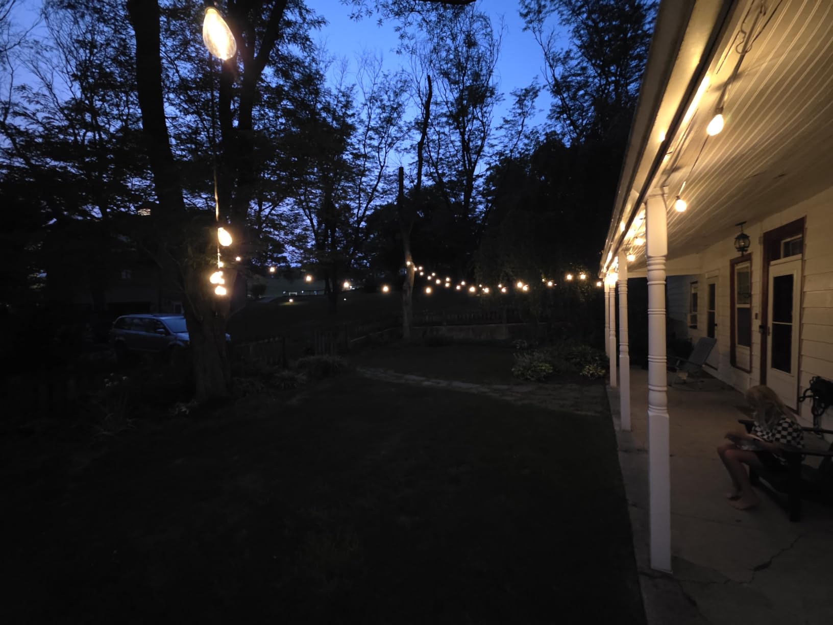 200FT Solar String Lights Outdoor Waterproof 72+2 LED Bulbs, Solar Powered with Remote & USB Port, 3 Light Modes Dimmable Patio Lights for Large Backyard, Garden, Party customer photo 1