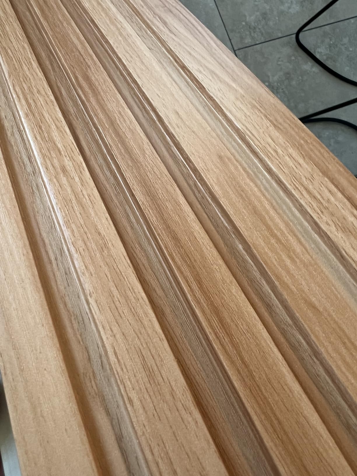 RITOLLO 10 Pack WPC Slat Wall Panels, 3D Fluted Wall Paneling 90.6 x 6.1 x 0.35 Inches, Wood Look Decorative Panels for TV Background, Living Room, Interior Wall Decor (Elm) customer photo 1