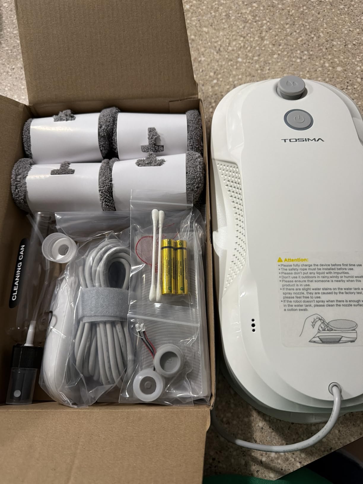 Tosima W5 Window Cleaning Robot, 6400Pa Max Adaptive Suction, Auto-Spray Smart Window Cleaner with Triple Safety System, Intelligent Navigation, Remote Control, for All Smooth Surfaces, White customer photo 1