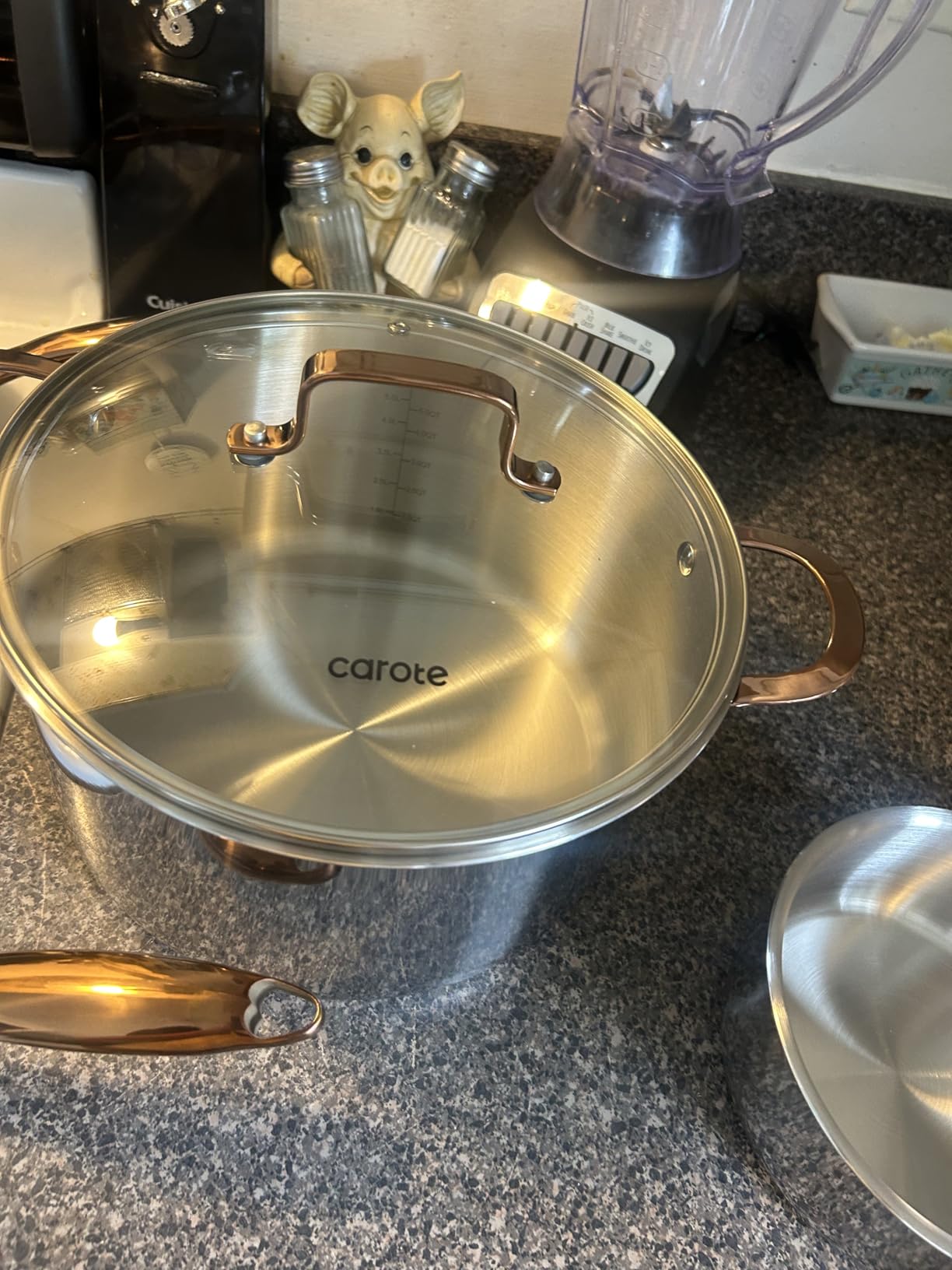 CAROTE 21pcs Tri-Ply Stainless Steel Cookware Set, Pots and Pans Set, Non Toxic Induction Kitchen Cooking Sets, Gold customer photo 1