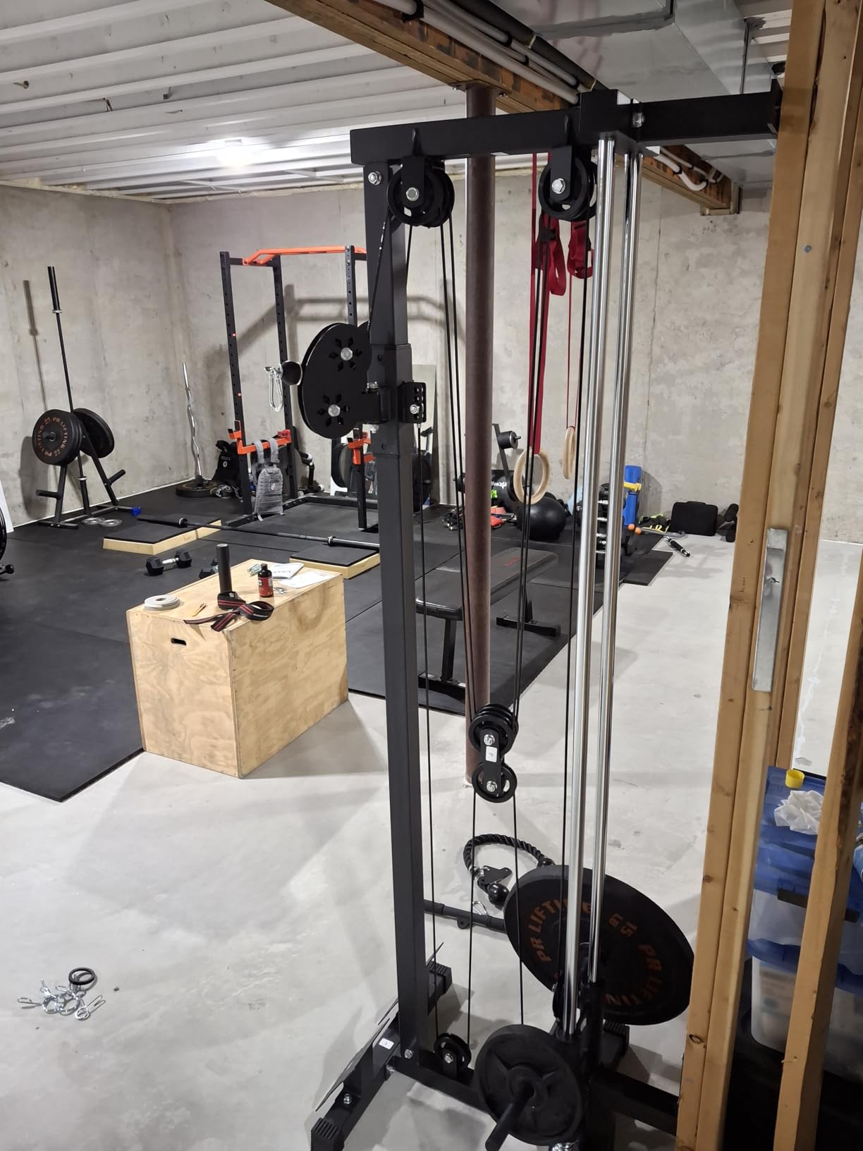 VEVOR LAT Pull Down Machine, 3-in-1 Row Cable Machine, Cable Machines Home Gym with 18-Levels Height Adjustment, Wall-Mount Design, Load 500 lbs LAT Tower for Full-Body Workouts, Single-Arm Training customer photo 2