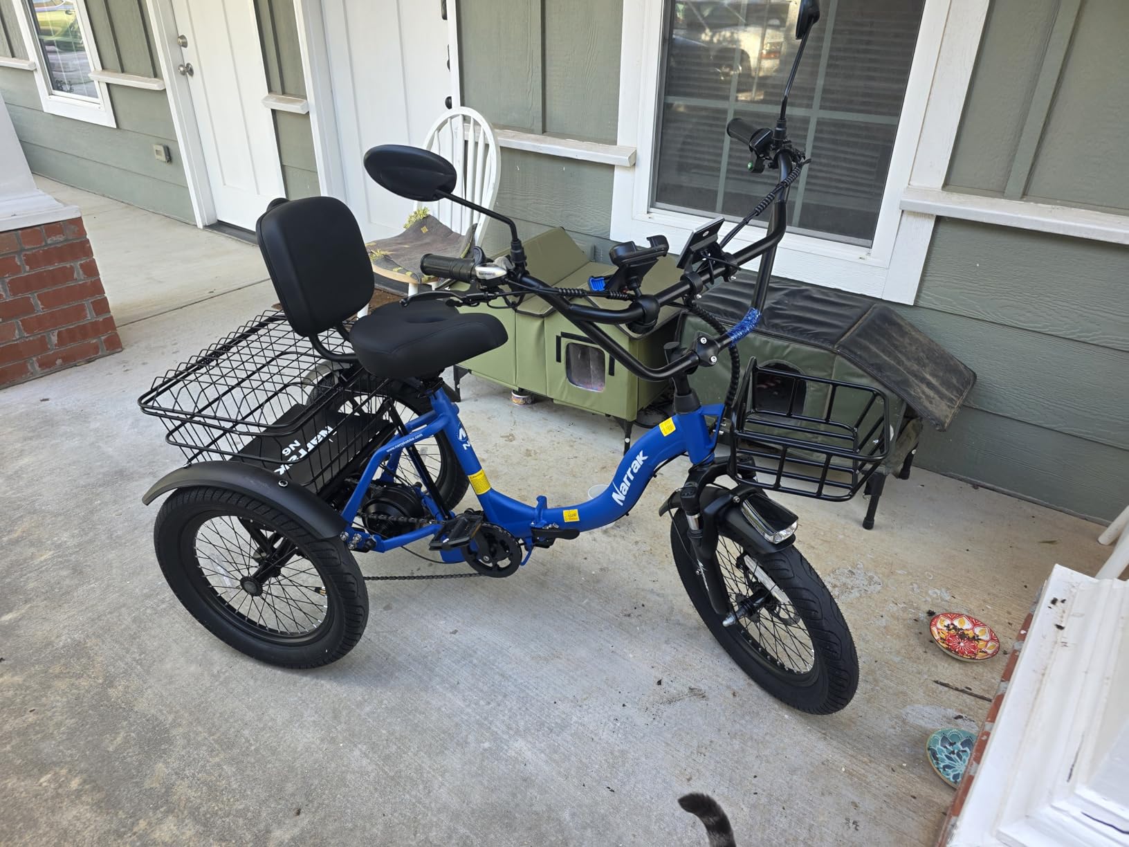 NARRAK Electric Tricycle for Adults,Fat Tire Folding Electric Trike,3 Wheels Electric Bicycle Bikes, Peak 1100W Step-Thru Etrike with Removable Battery and Large Basket customer photo 1