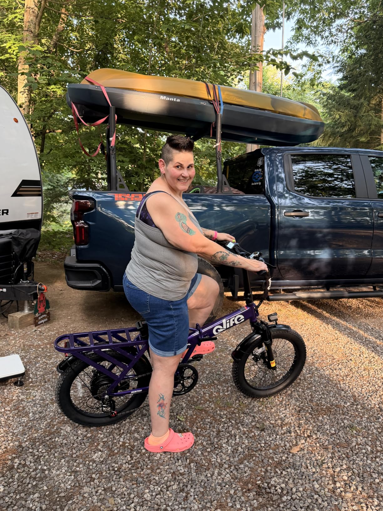 Qlife Hunter Foldable Electric Bike for Adults, Peak 1200W Ebike with 48V 13.5Ah Battery, 65-Mile Range, Heavy-Duty Rear Rack, 20-Inch Fat Tires, Folding E Bike for Commuting & Outdoor Use customer photo 1