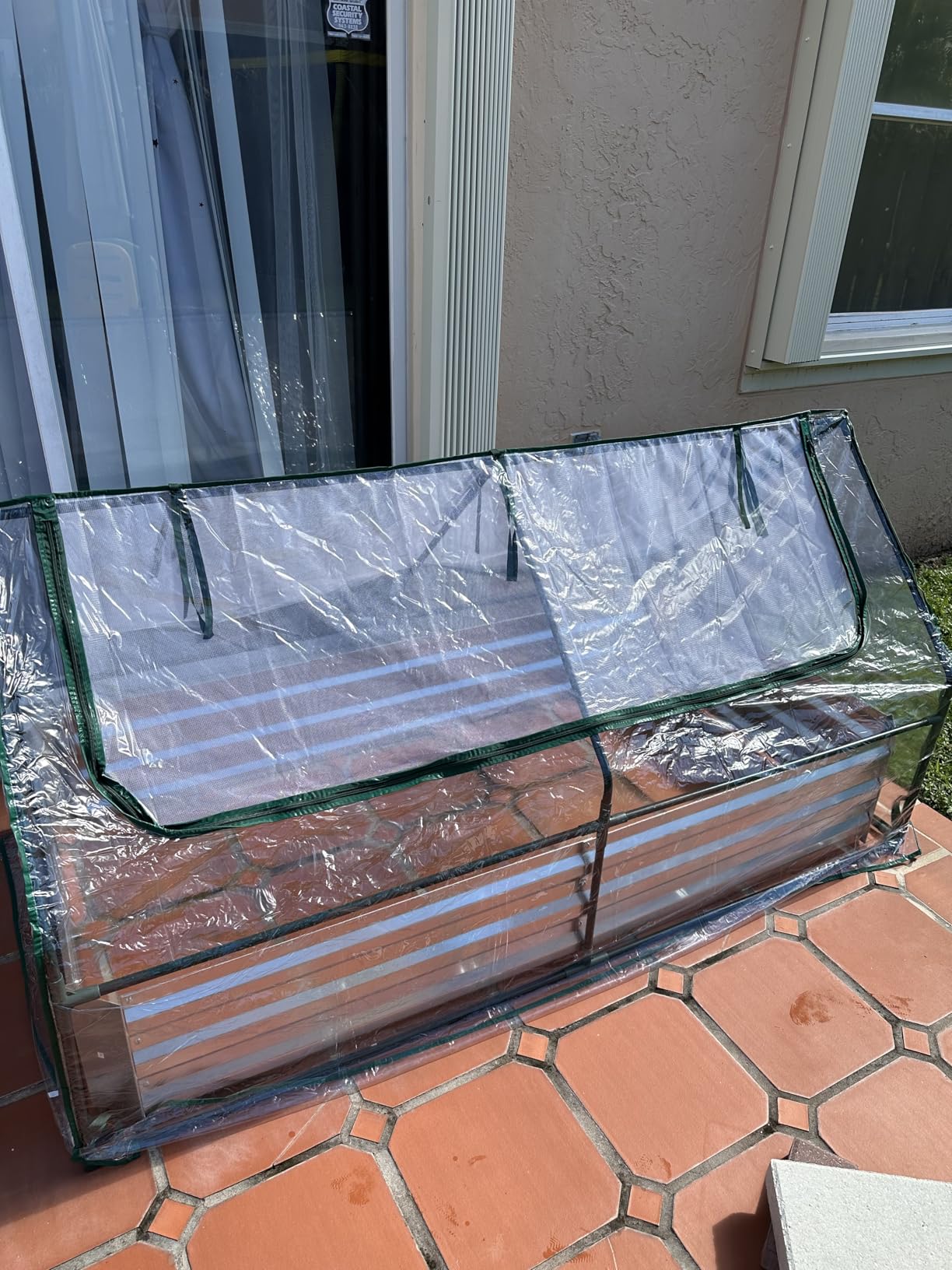 S AFSTAR 3-in-1 Raised Garden Bed with Greenhouse Cover, 6FT x 3FT x 4FT Galvanized Bottomless Planter Box Kit with Dual Roll-Up Screen Windows, Outdoor Mini Greenhouse for Vegetables (Silver & Clear) customer photo 1