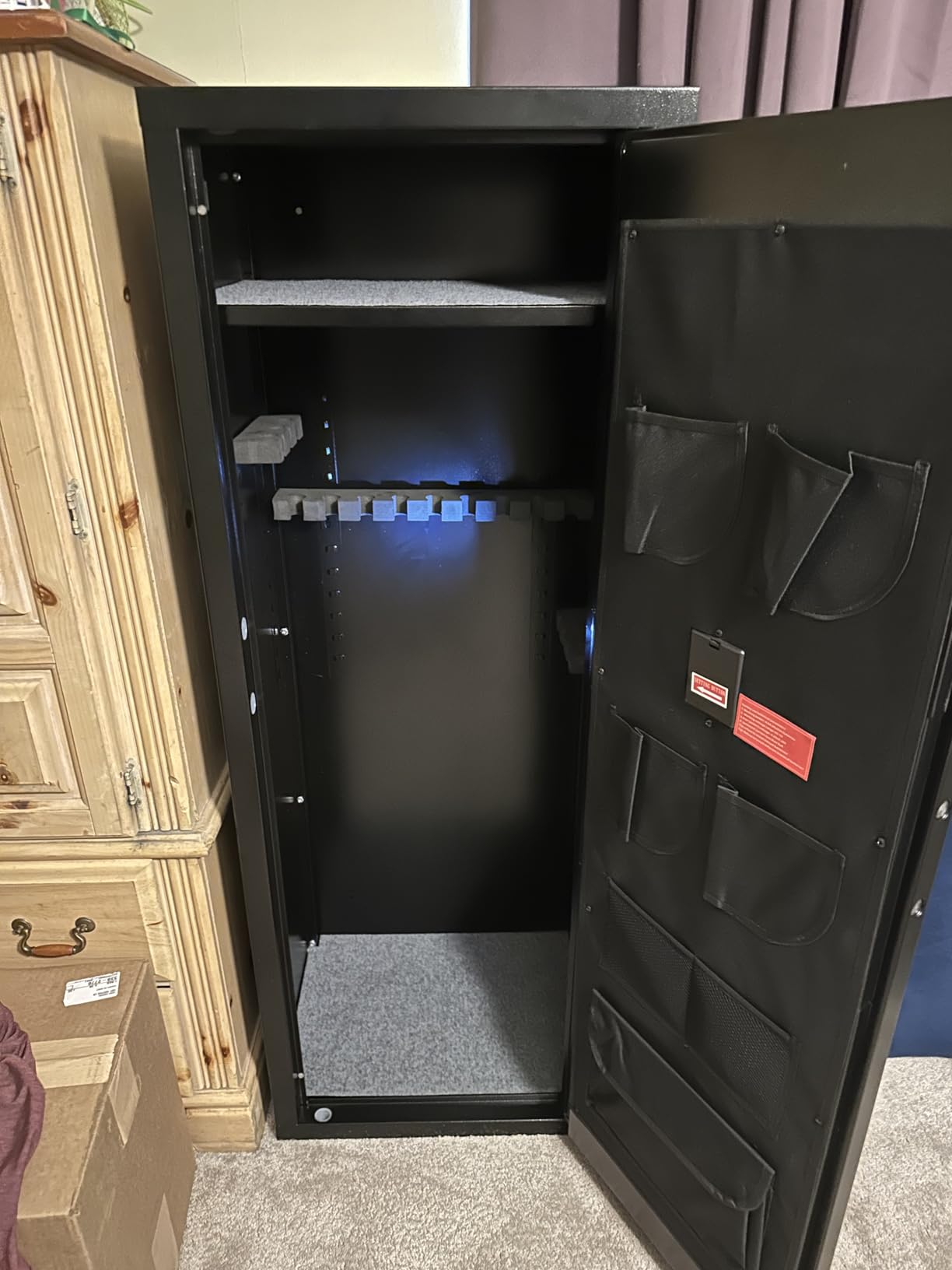 Bonusall 12-16 Gun Safe with Keyboard, Quick Access Rifle Gun Safe, Gun Cabinet for Rifles with 4 Short Gun Pockets and Adjustable Rifle Rack for Home, Garage, Hunter Cabin- Black customer photo 2