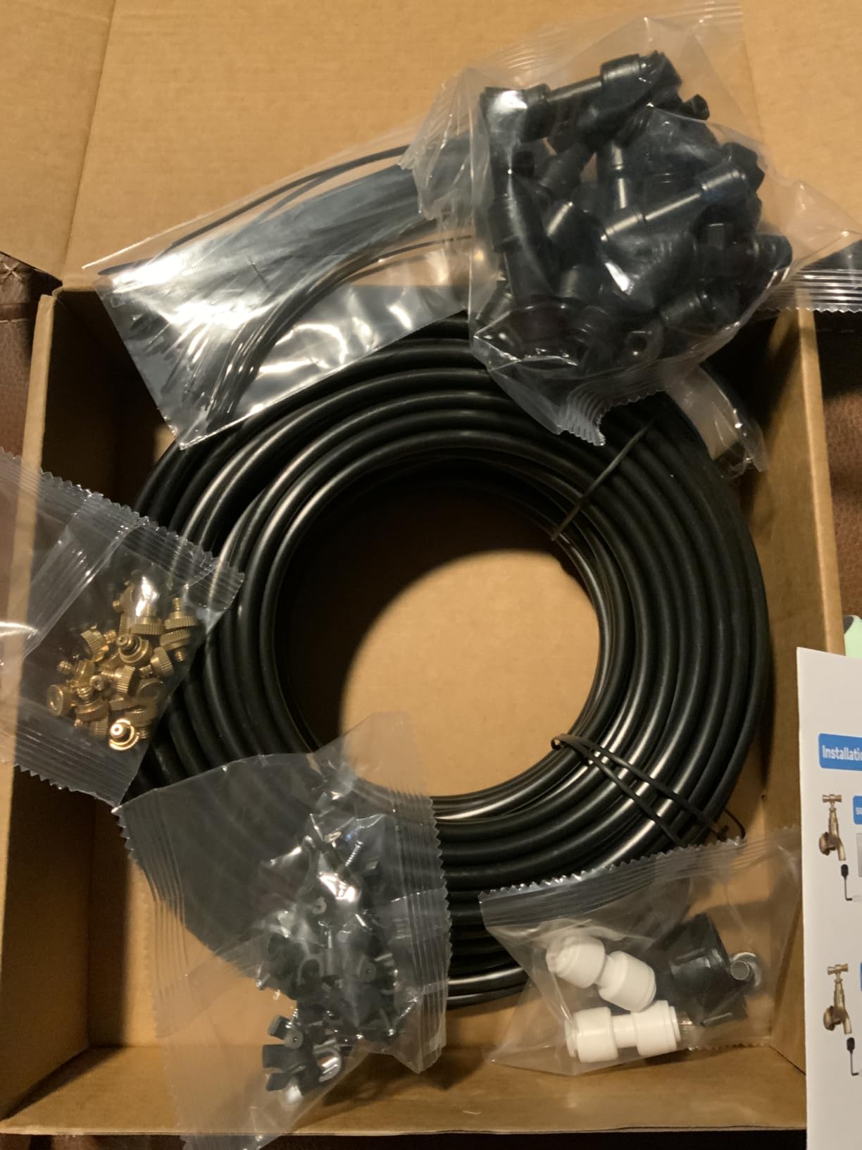 100FT Misters for Outside Patio, Outdoor Misting Cooling System with 20 Brass Nozzles & Filters, DIY Misting Kit for Backyard Garden Greenhouse Deck Umbrella Canopy Pool Porch Trampoline customer photo 2