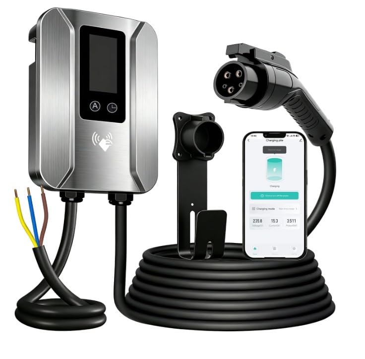 Level 2 EV Charger 48 Amp, J1772 Hardwired Station | 240V Home Charging Station with RFID Access, WiFi App Control, 25FT Cable and Fast Indoor Outdoor EV Charging customer photo 2