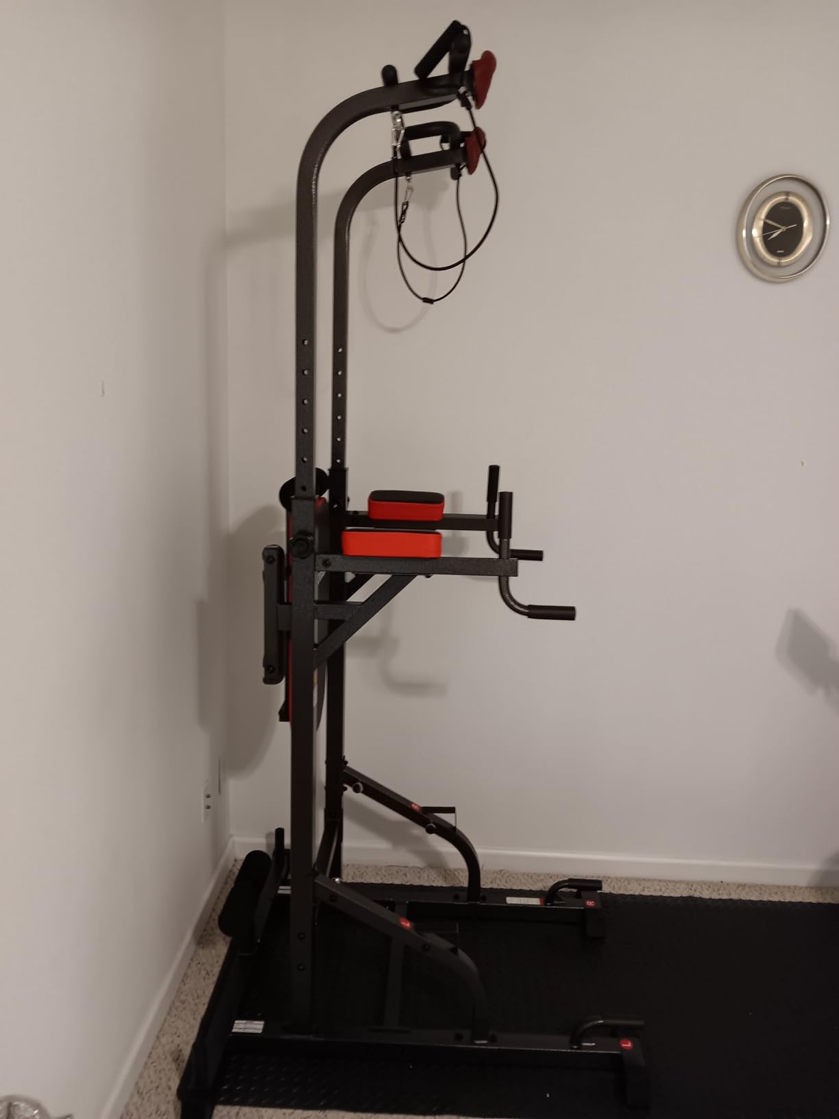 Pull Up Bar Power Tower Dip Station with Cable Machine, 450LB Home Gym | Pull up bar, dip station and 16-position cable system for pull ups, dips, lat pulldowns, rows and full-body training customer photo 1