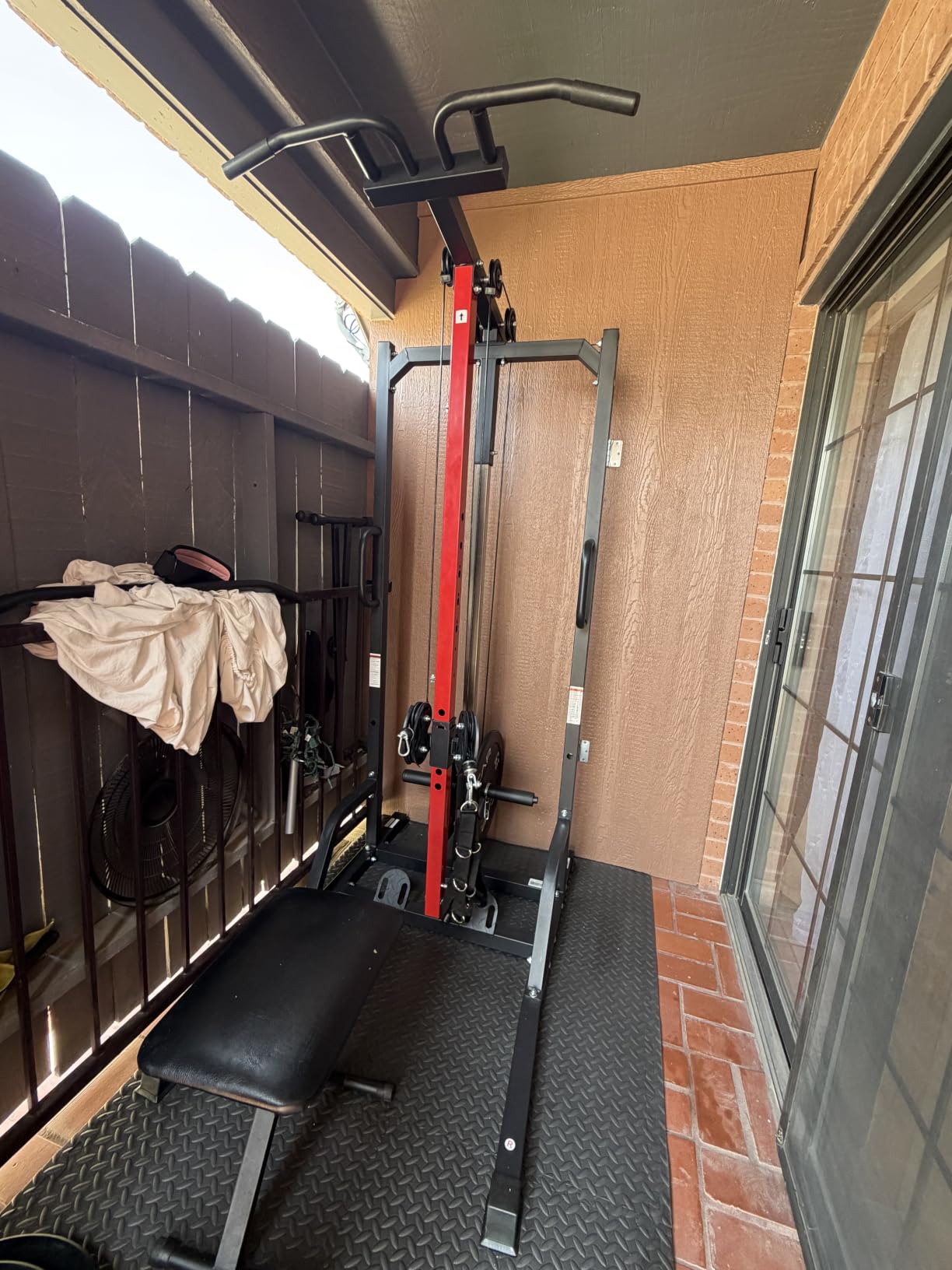 Pull Up Bar Power Tower Dip Station with Cable Machine, 450LB Home Gym | Pull up bar, dip station and 16-position cable system for pull ups, dips, lat pulldowns, rows and full-body training customer photo 2
