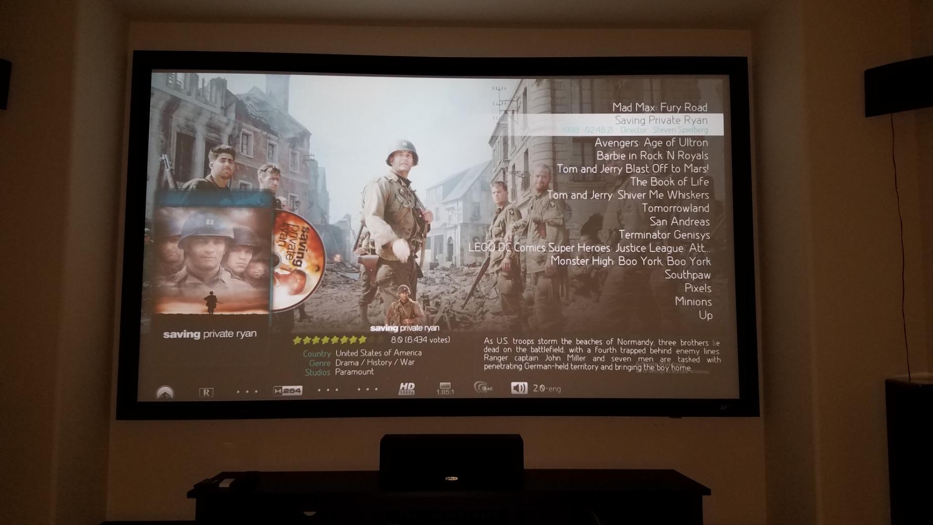 Akia Screens Fixed Frame Projector Screen 121 Inch, 16:9, Wall Mount, CineWhite UHD-B, 4K 8K Ready Indoor Home Theater Screen, AK-FF121WH2 customer photo 2