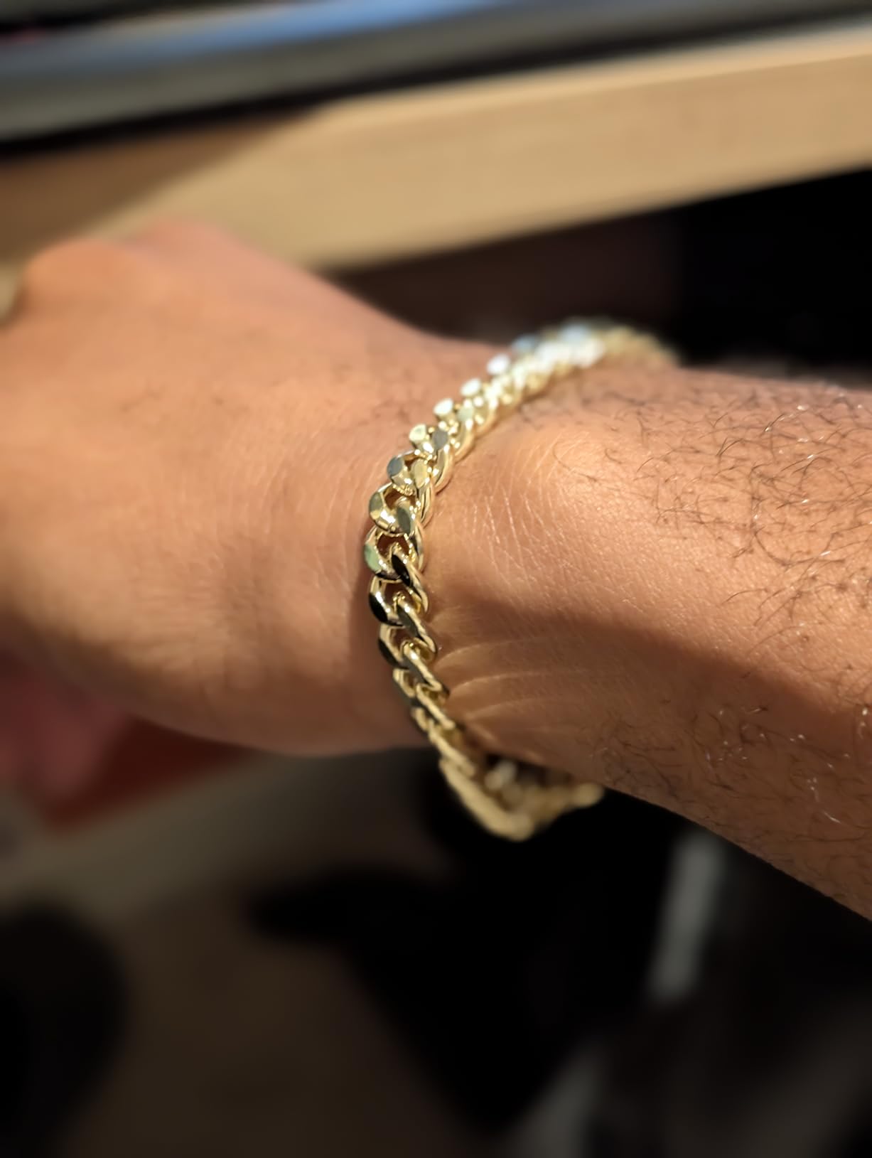 LUCA SMITH 8mm 14K Gold Cuban Chain Bracelet Miami for Men (7.5/8/8.5in) customer photo 2