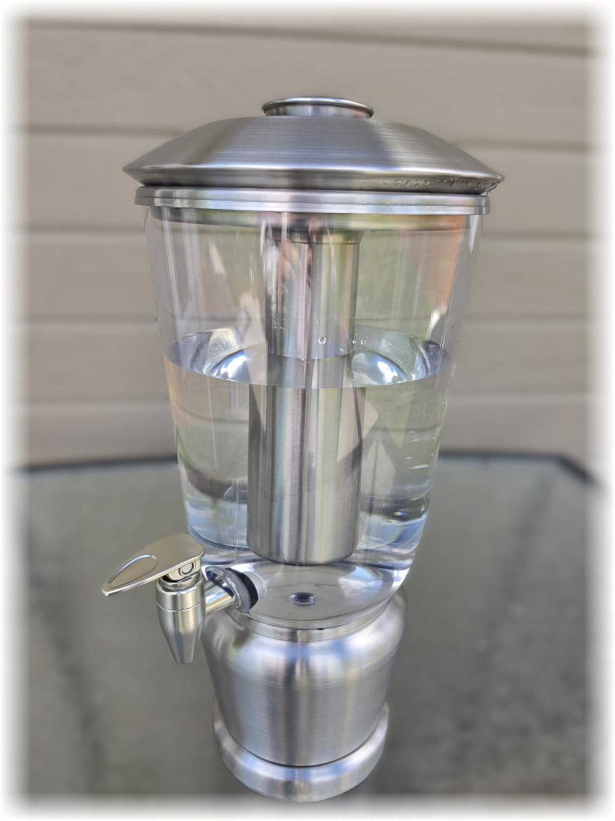Drink Dispenser with Ice Chambers, Lemonade Tea Water Dispenser with Spigot, Stainless Steel Beverage Jar Jug, Perfect for Home Parties, Weddings, Gifts & Events (Silver, 3, Gallons) customer photo 1