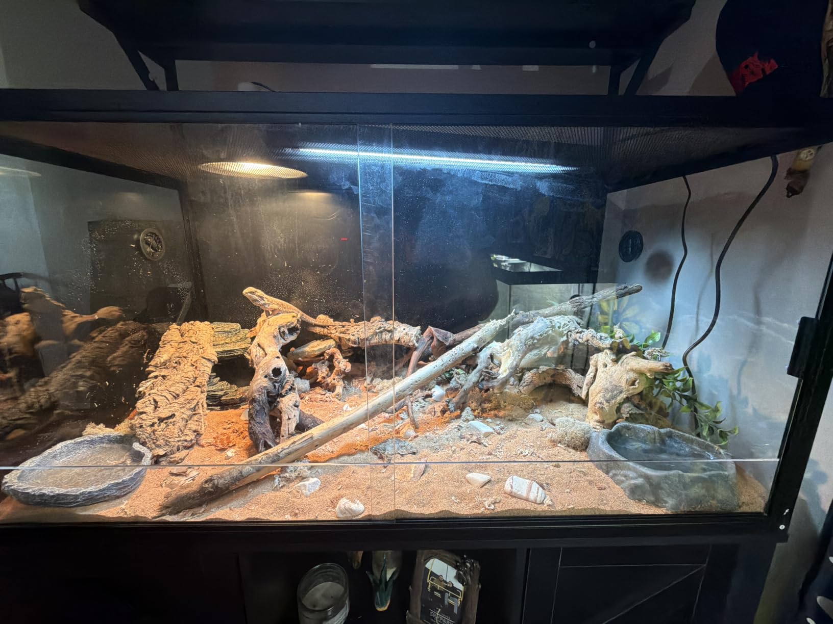 120 Gallon Reptile Tank, 4x2x2 Reptile Enclosure for Bearded Dragon, Snake, Ball Python & Chameleon, Aluminum Alloy Reptile Terrariums Cage with Front Sliding Tempered Glass Doors customer photo 2
