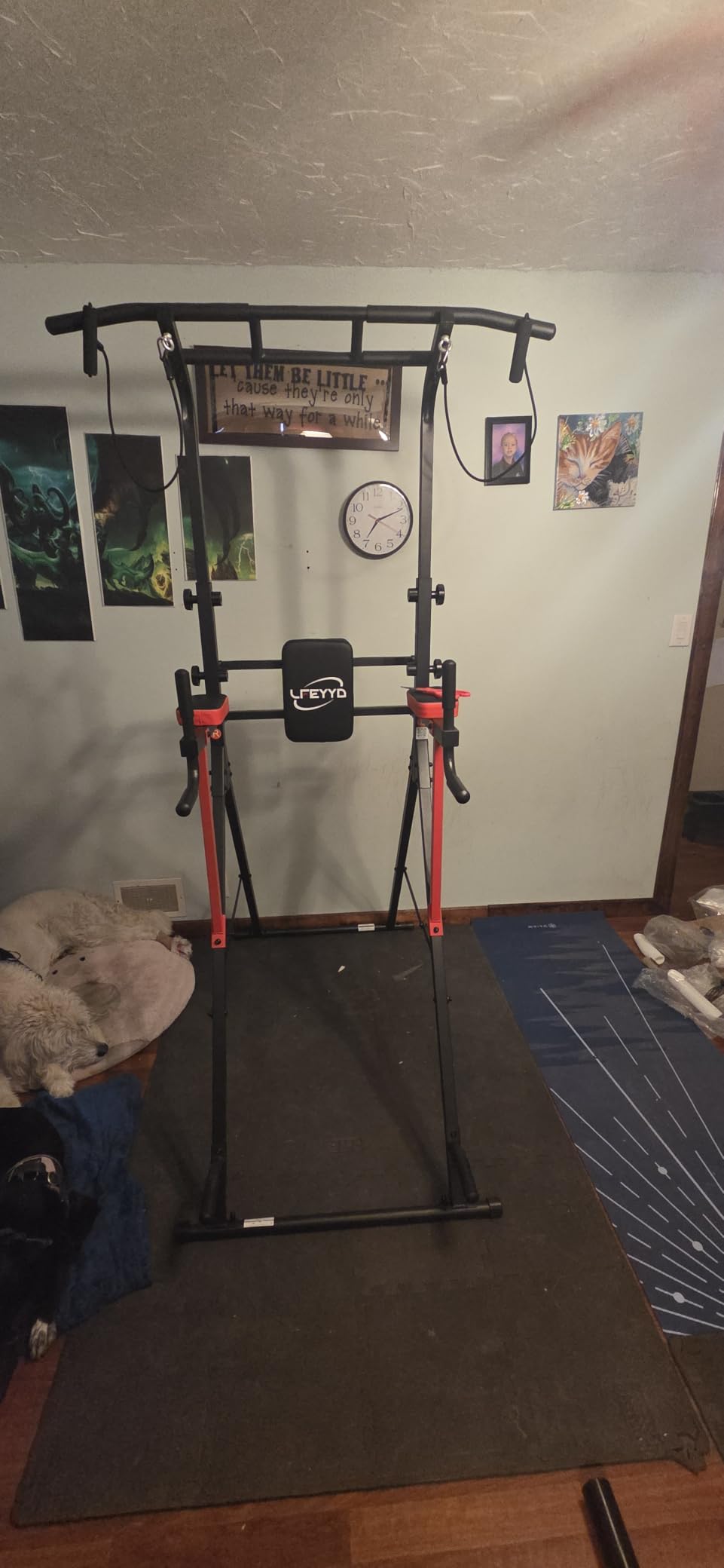 Power Tower Pull Up Bar Free Standing, Home Gym Strength Training Equipment | Dip Station, 13-Height Adjustment Supports Pull Ups, Knee Raises, Push Ups, Full-Body Strength Training, 450LBS Capacity customer photo 1
