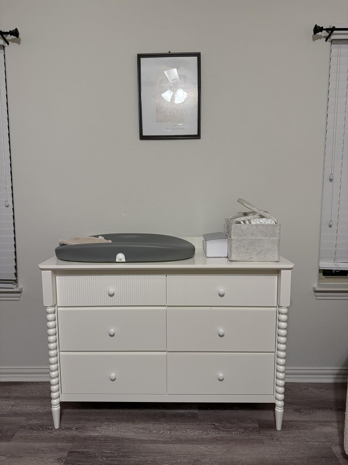 JOINICE White Nursery Dresser with Changing Table, 4 Drawers for Storage | Jenny Lind Spindle Style Dresser and Removable Baby Changing Station Combo for Kids Bedroom, Anti-Tip Kit for Safety customer photo 2