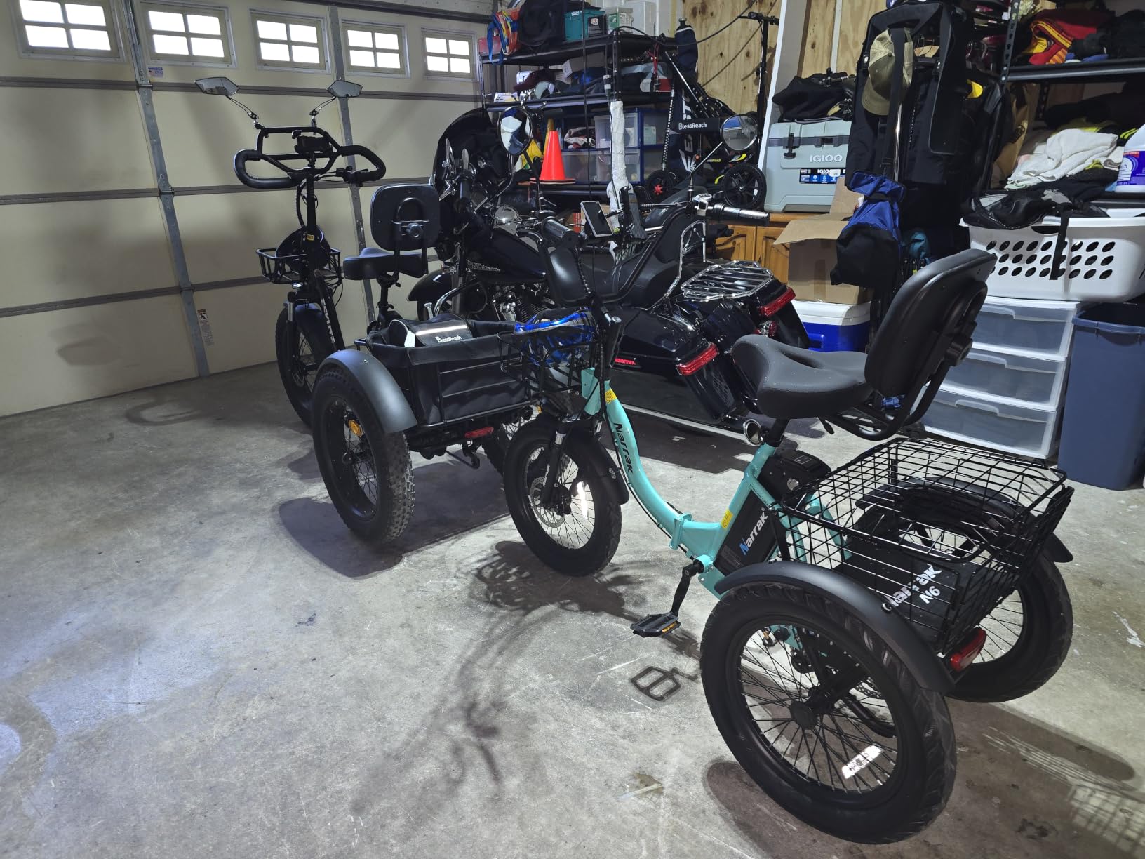 NARRAK Electric Tricycle for Adults, Fat Tire Folding Electric Trike, 3 Wheels Electric Bicycle Bikes, Peak 1100W Step-Thru Etrike with Removable Battery and Large Basket customer photo 2