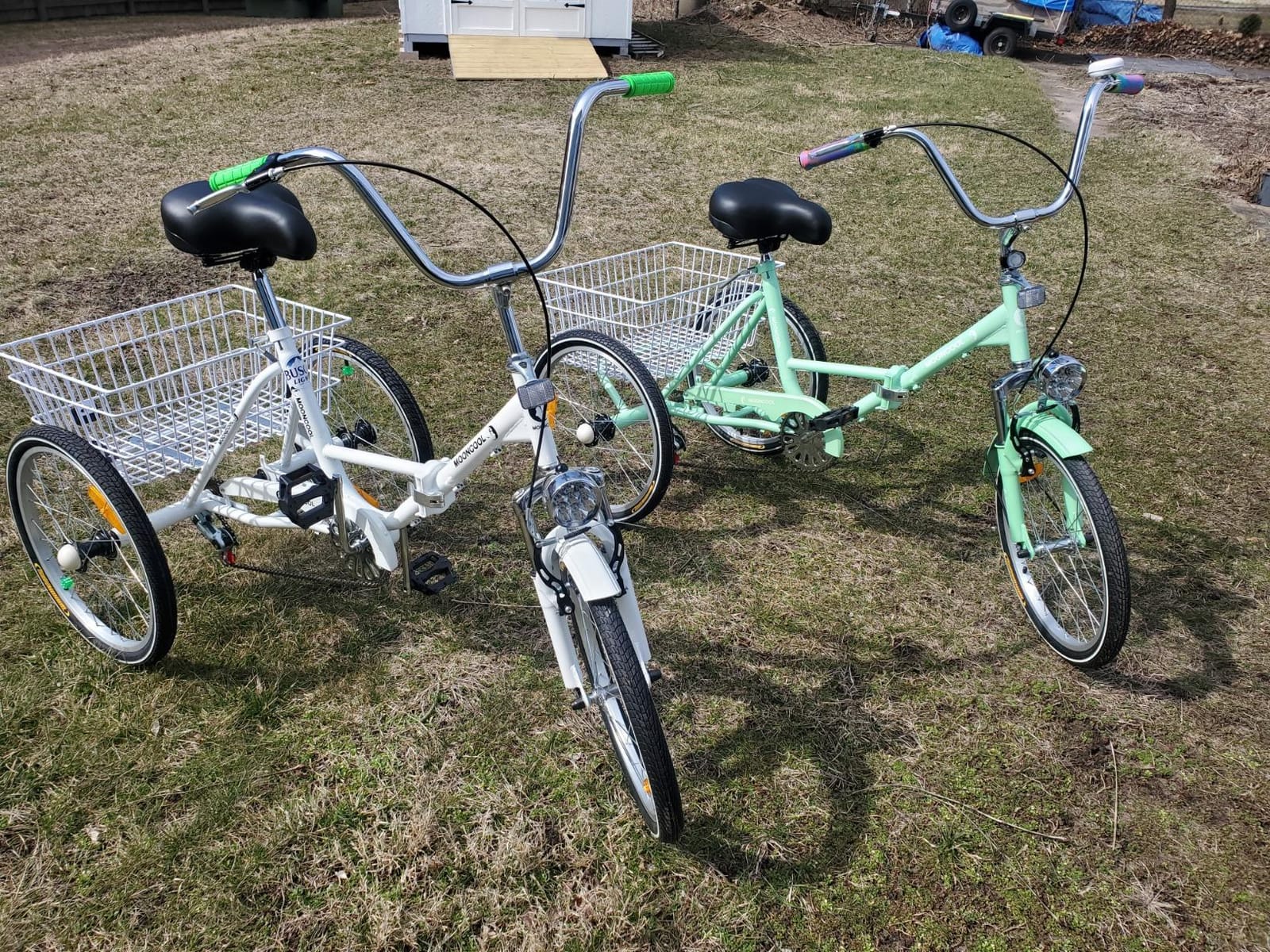 Slsy Adult Folding Tricycle, 20/24/26 Inch, 7 Speed, Low Step-Through, Front Suspension, 350 lbs Capacity customer photo 1