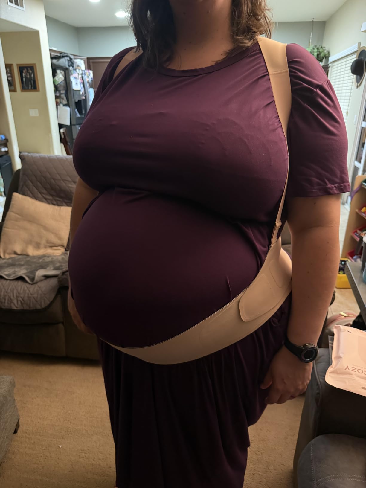 Momcozy Go As You Grow Belly Bands for Pregnant Women - For Twins/Multiples - 3-Zone Support Redistributes Weight from Fast-Growing Bumps across the Belly, Back and Shoulders for Stable All-Day Comfort customer photo 2