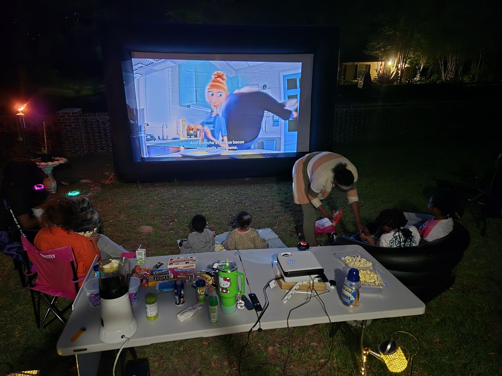 CZGBRO Inflatable Movie Screen 14FT Inflatable Projector Screen for Outside | Outdoor Screen with Air Blower and Carry Bag, Front and Rear Projection customer photo 1