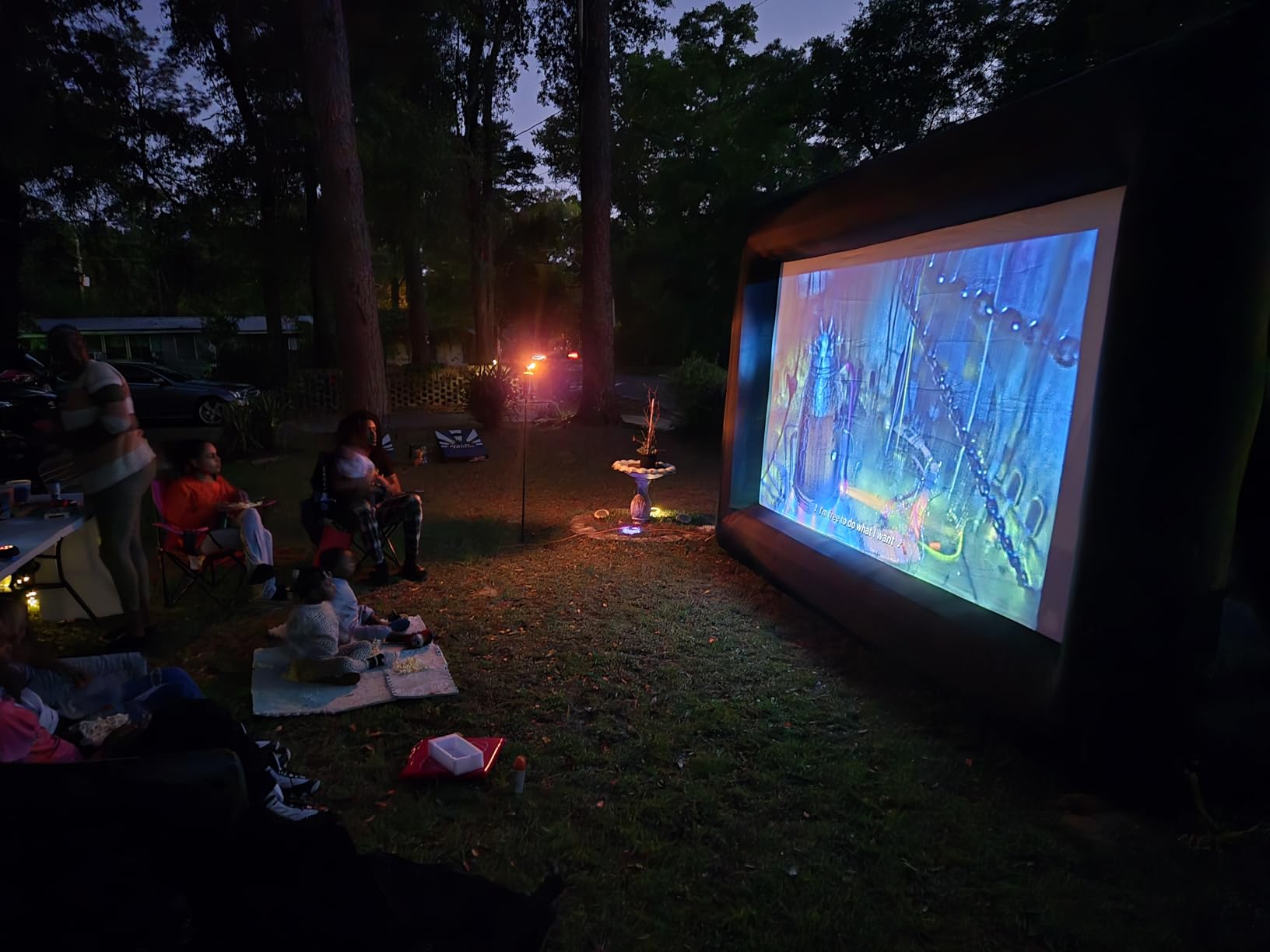 CZGBRO Inflatable Movie Screen 14FT Inflatable Projector Screen for Outside | Outdoor Screen with Air Blower and Carry Bag, Front and Rear Projection customer photo 2