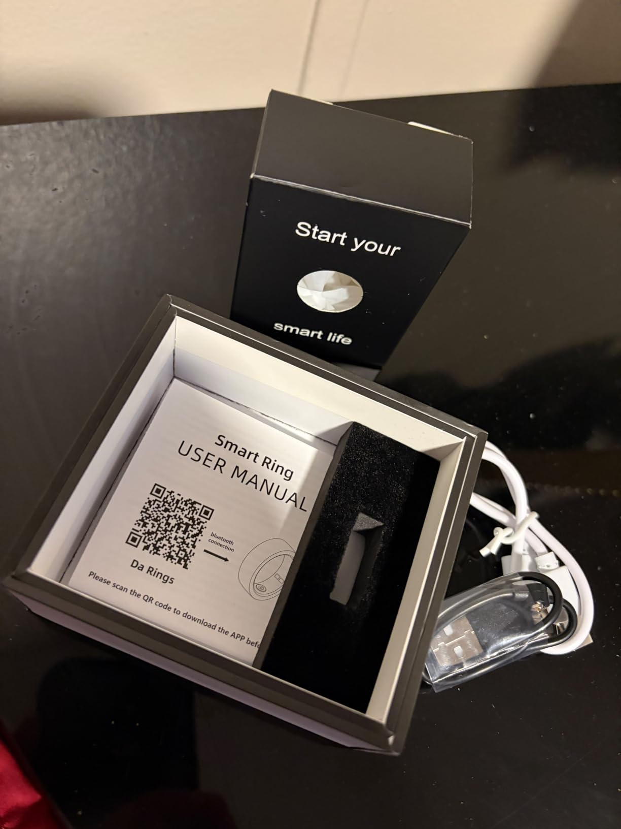 Smart Ring Health Monitor for Sleep Stress Exercise Tracking, IP68 Waterproof, Long Battery Life, No Subscription, Works with iOS Android, Suitable for daily use, exercise and play. (Black, 11) customer photo 2