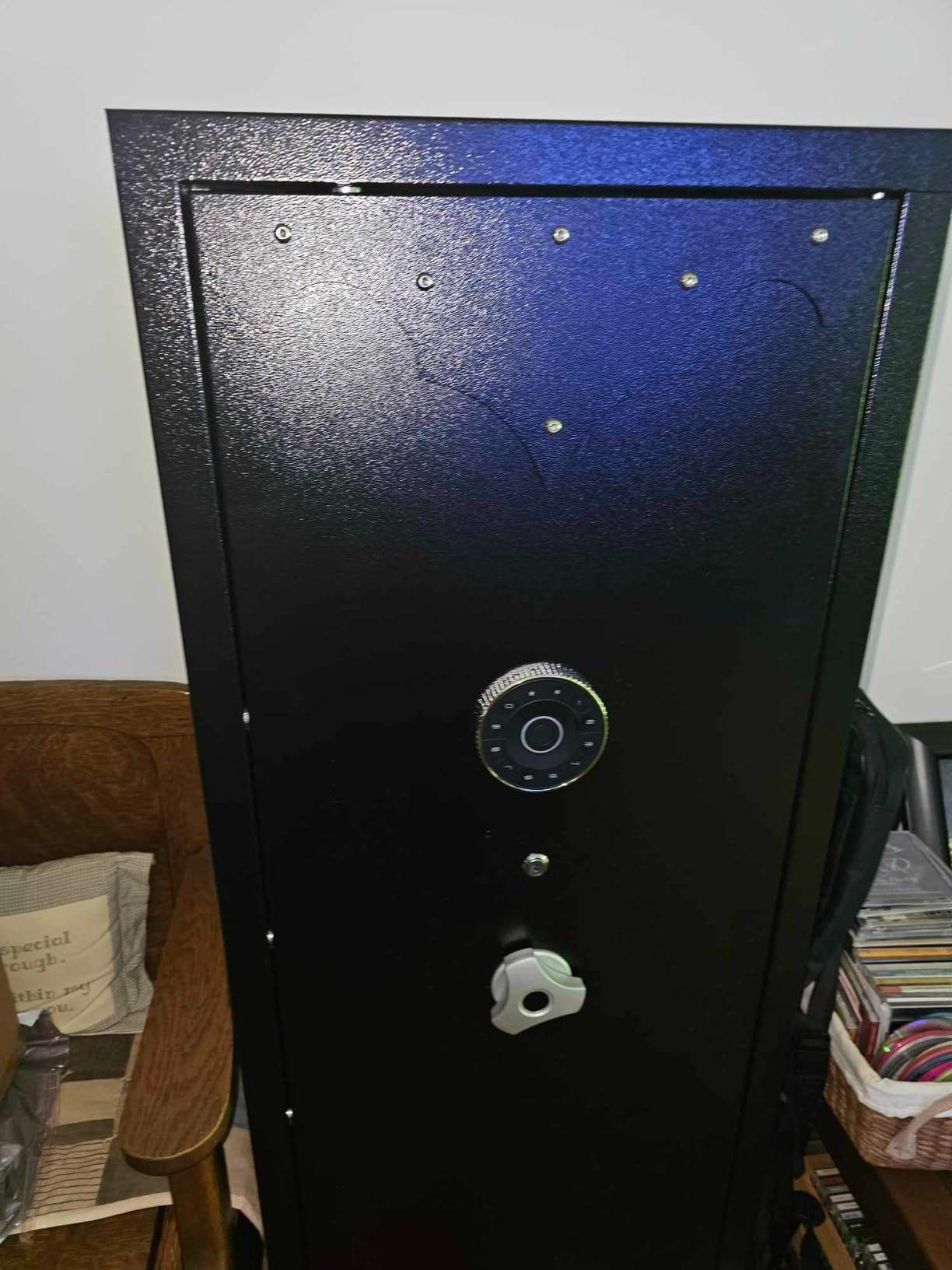 KAER Biometric Gun Safe for Rifles and Pistols, 12-15 Rifle Safe Quick Access (Fits Scoped Rifles) with 24/7 Burglar Alarm, Adjustable Shelves & Pistol Pockets, Gun Cabinet for Home, Office customer photo 2