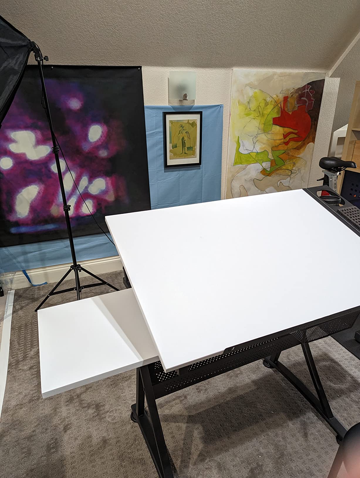 Studio Designs Fusion Drafting Table with Integrated LED Light Pad, Height & Angle Adjustable Tempered Glass Light Table, Artograph Light Pad, Storage Drawers & Side Shelf customer photo 1